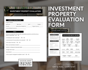 Investment Property Evaluation Form, Real Estate Template, Home Buyer, Real Estate Survey, Realtor Flyer, Real Estate Canva, Buyer Packet