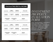 Investment Property Evaluation Form, Real Estate Template, Home Buyer, Real Estate Survey, Realtor Flyer, Real Estate Canva, Buyer Packet