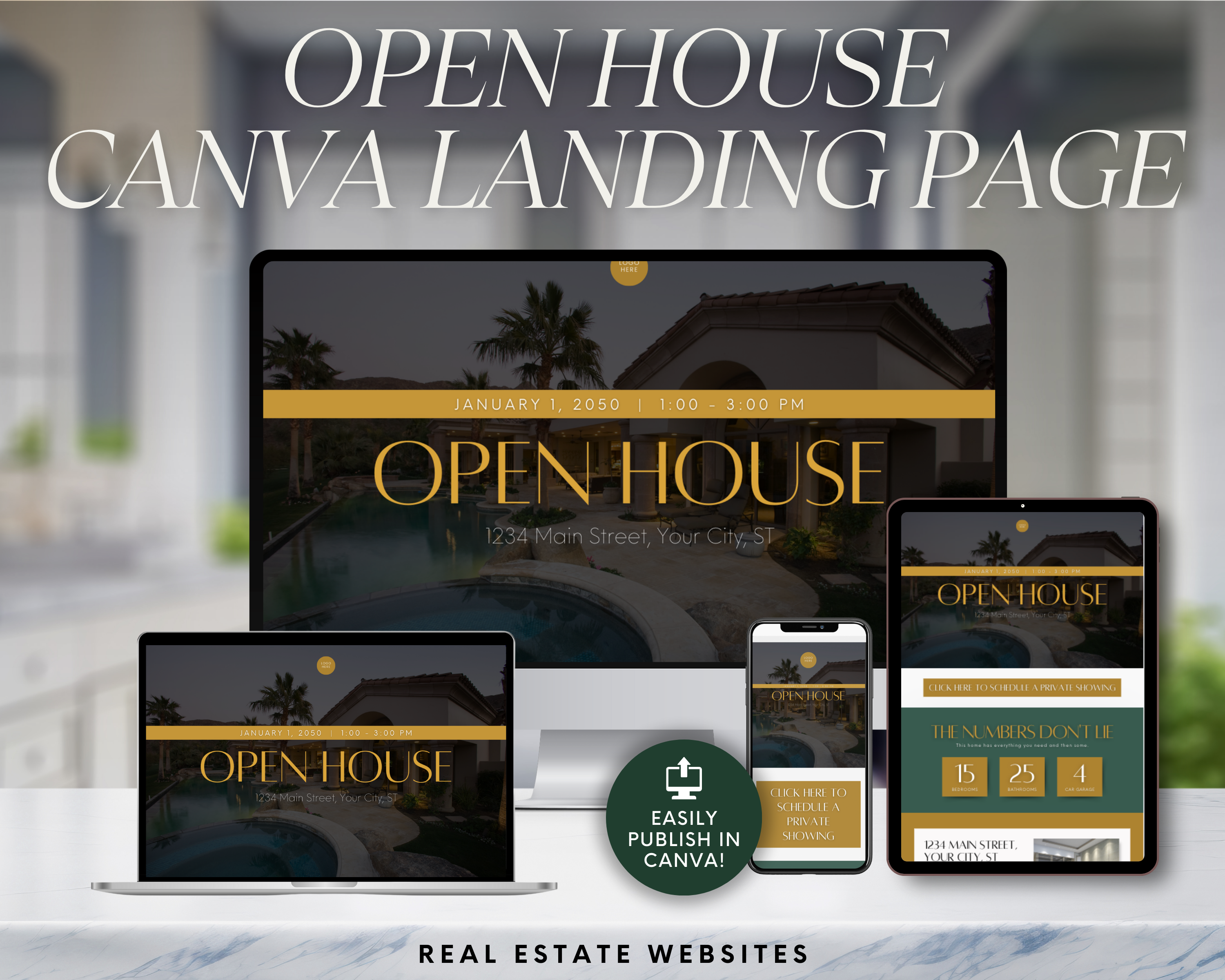 Open House Canva Landing Pages - Exclusive Design Style