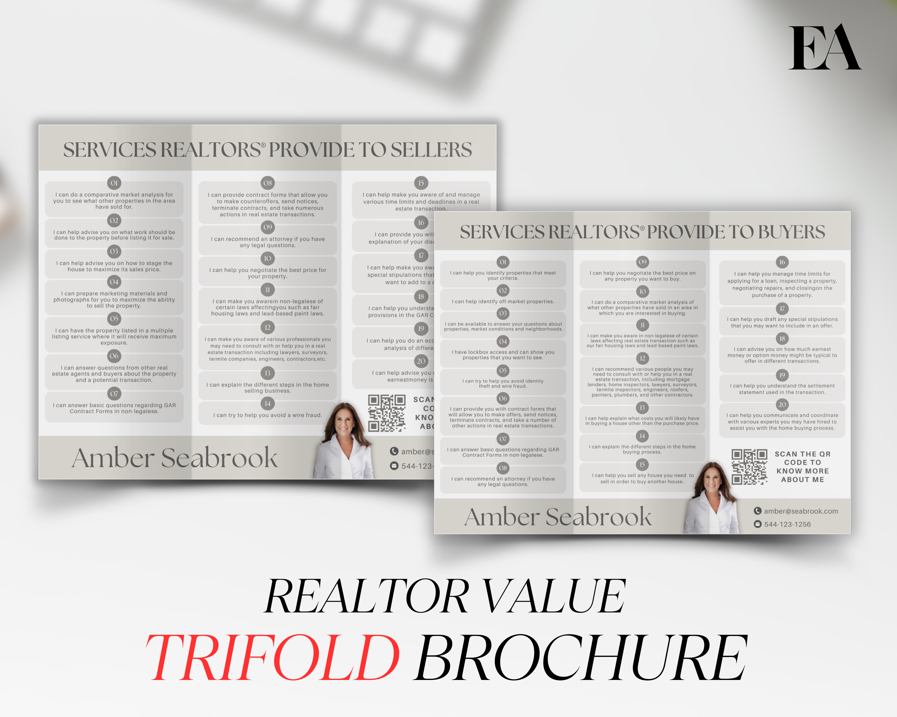 Realtor Value Trifold Brochure - Peaceful Design Style