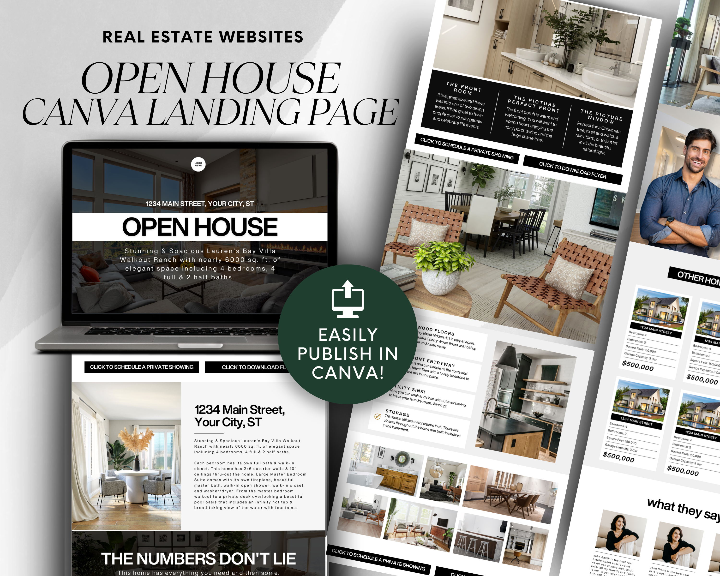 Open House Canva Landing Pages - Classic Design Style