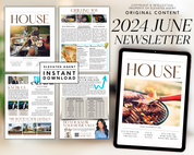 2024 June Newsletter, Real Estate Newsletter, Realtor Newsletter, Real Estate Marketing, Newsletter Template, Real Estate Farming, Canva