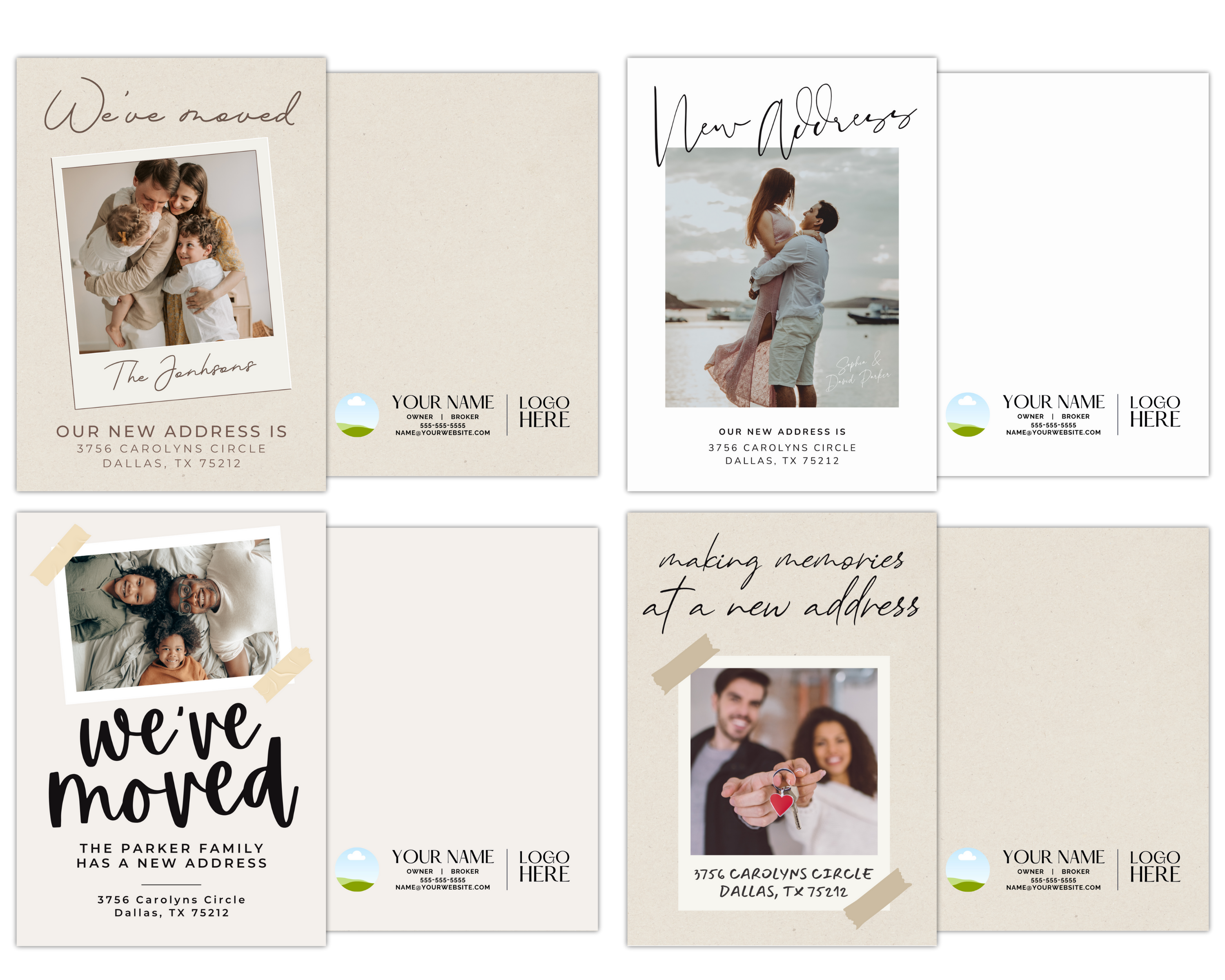 We've Moved Postcard Bundle, Moving Announcement, Real Estate Postcard, New Home Card, Change of Address Card, Canva Template, Closing Gift