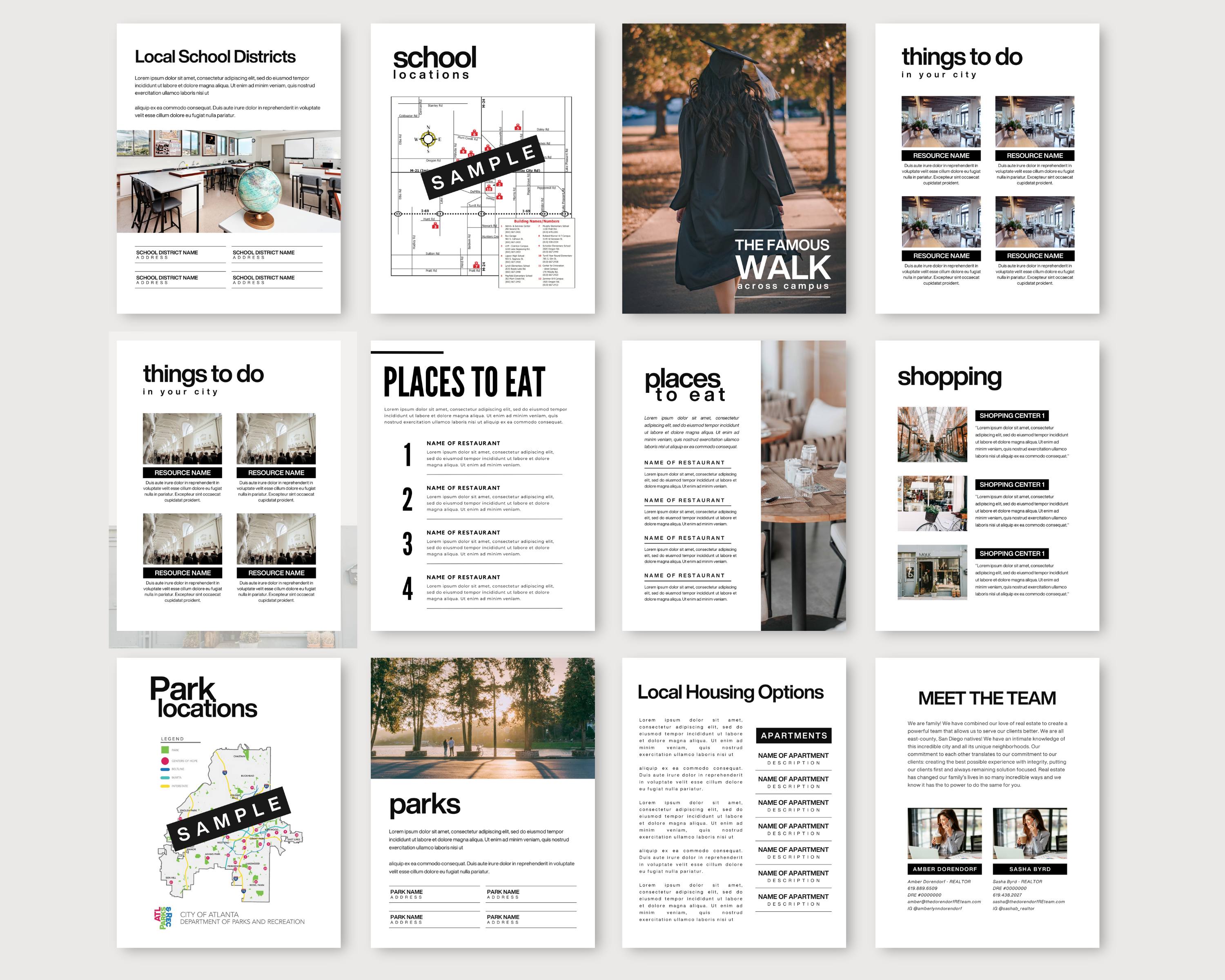 Real Estate Community Guide, Neighborhood Guide, Real Estate Local Guide, Realtor Marketing, Real Estate Farming, Realtor Flyer, Canva Template