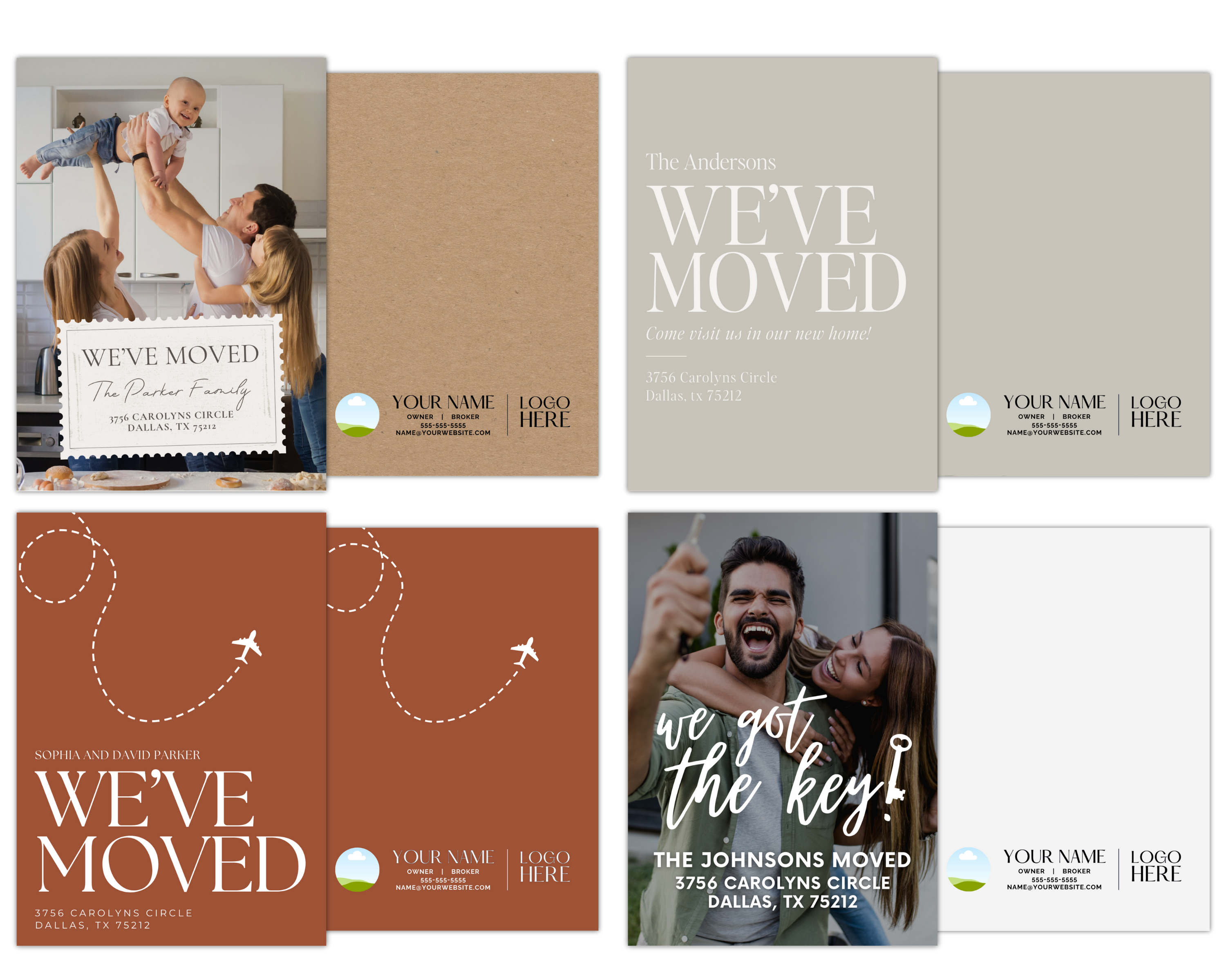 We've Moved Postcard Bundle, Moving Announcement, Real Estate Postcard, New Home Card, Change of Address Card, Canva Template, Closing Gift