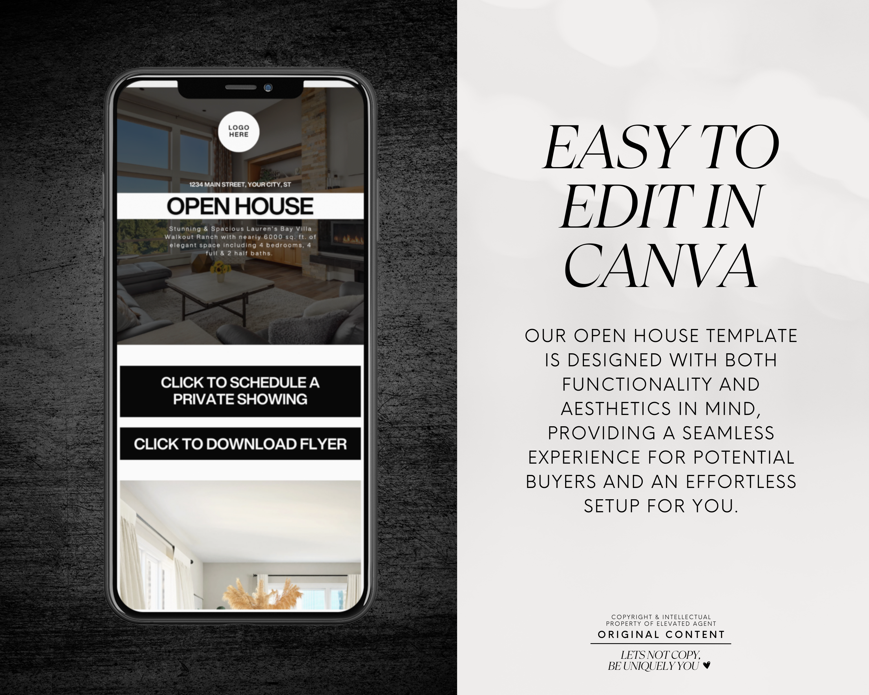 Open House Canva Landing Pages - Classic Design Style