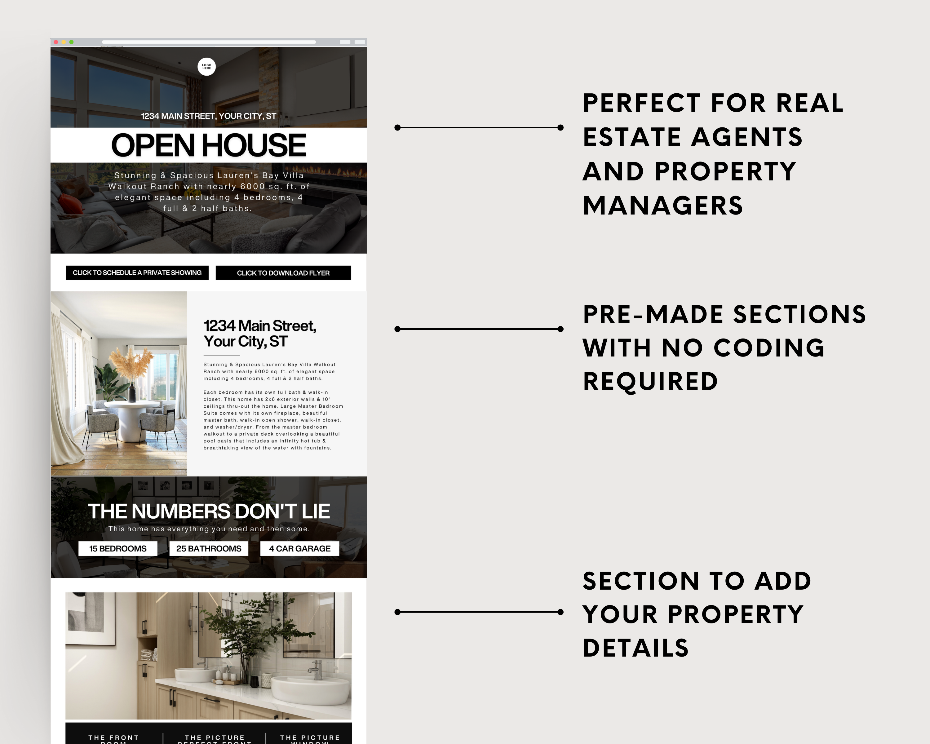 Open House Canva Landing Page - Classic Design Style