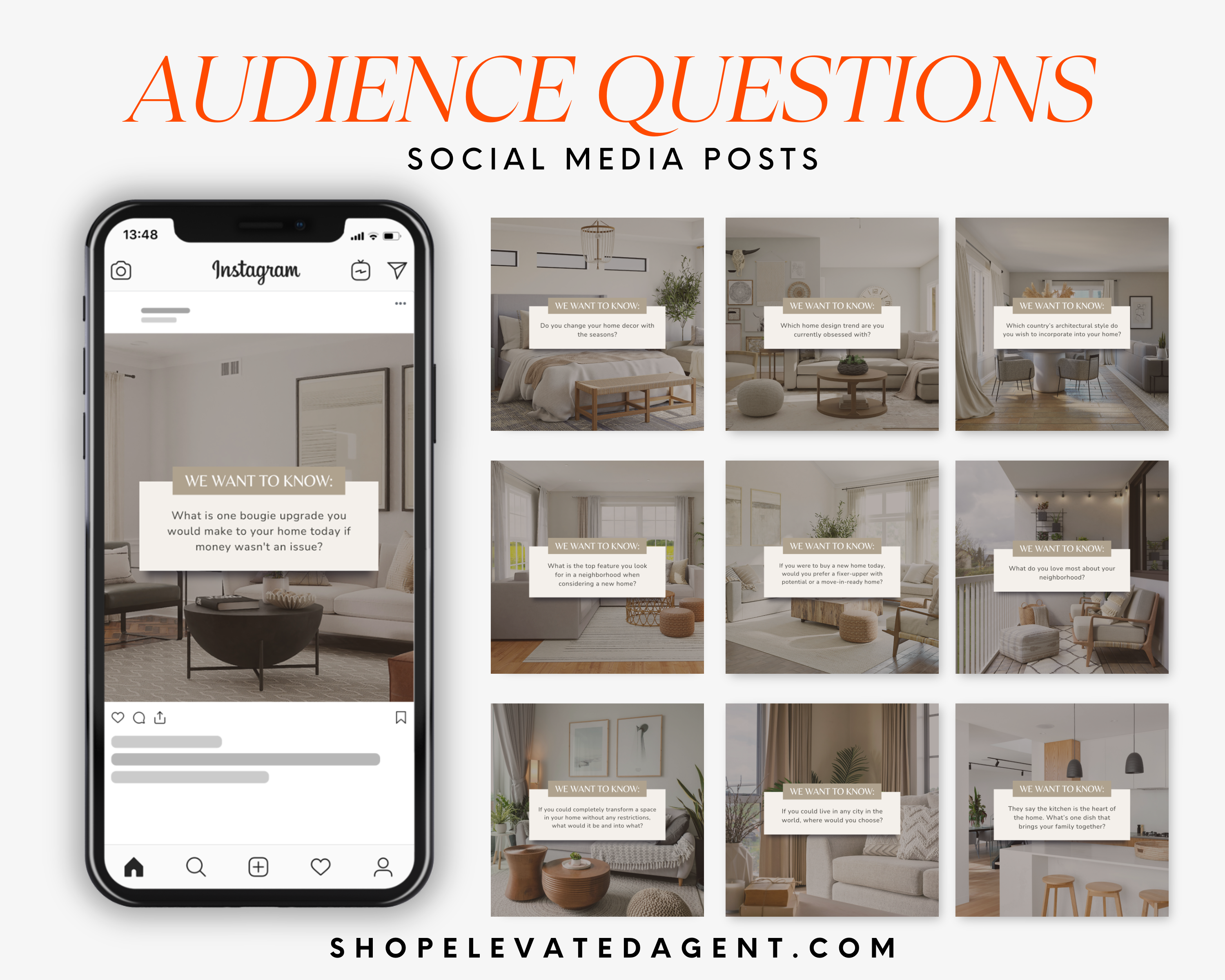 Real Estate Social Media Templates, Real Estate Instagram Posts, Realtor Social Media, Real Estate Instagram Stories,  Realtor Templates