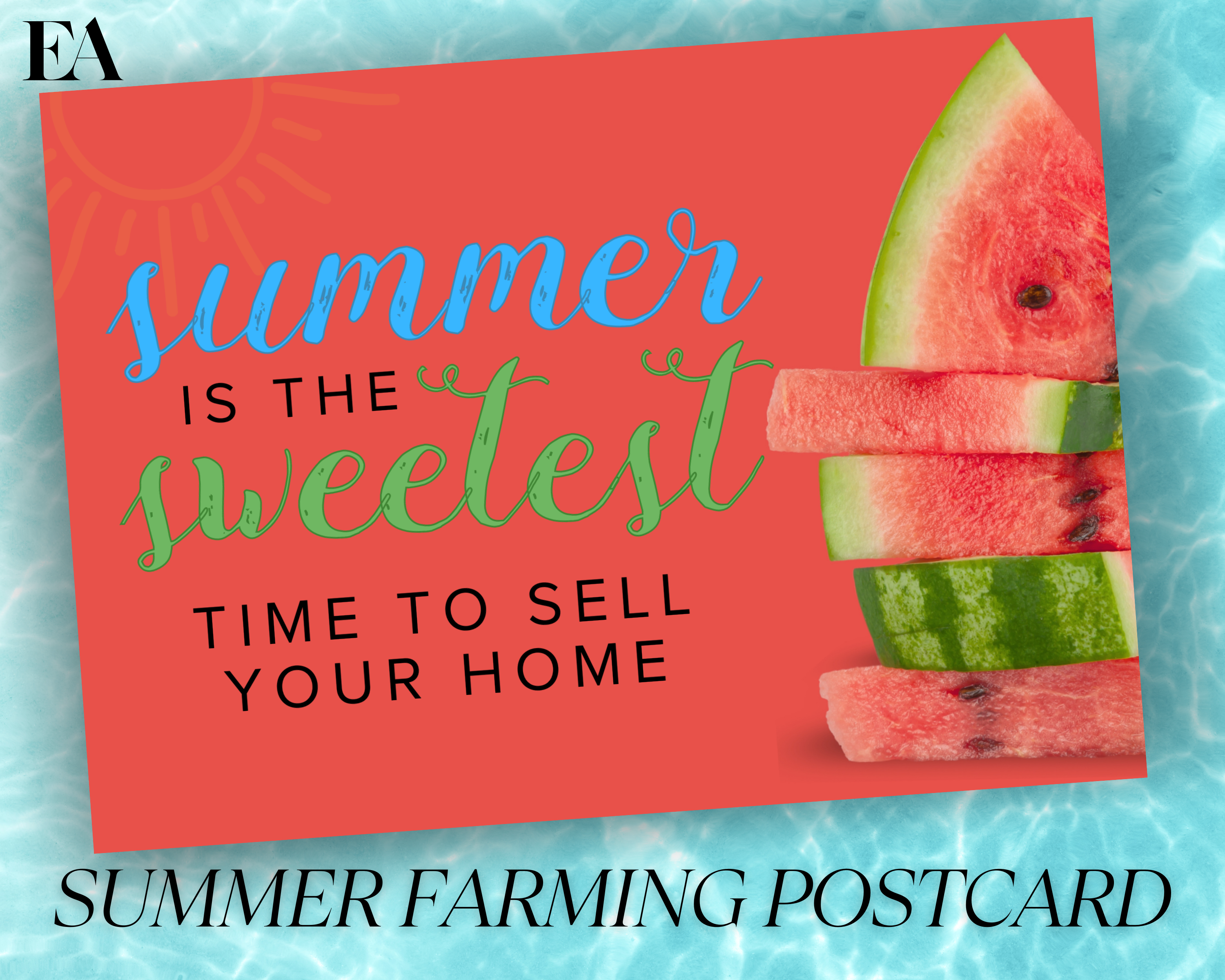 Real Estate Summer Postcard Template Summer Farming Postcard Home Seller Postcard Real Estate Farming Farming Marketing Canva Postcard Mail