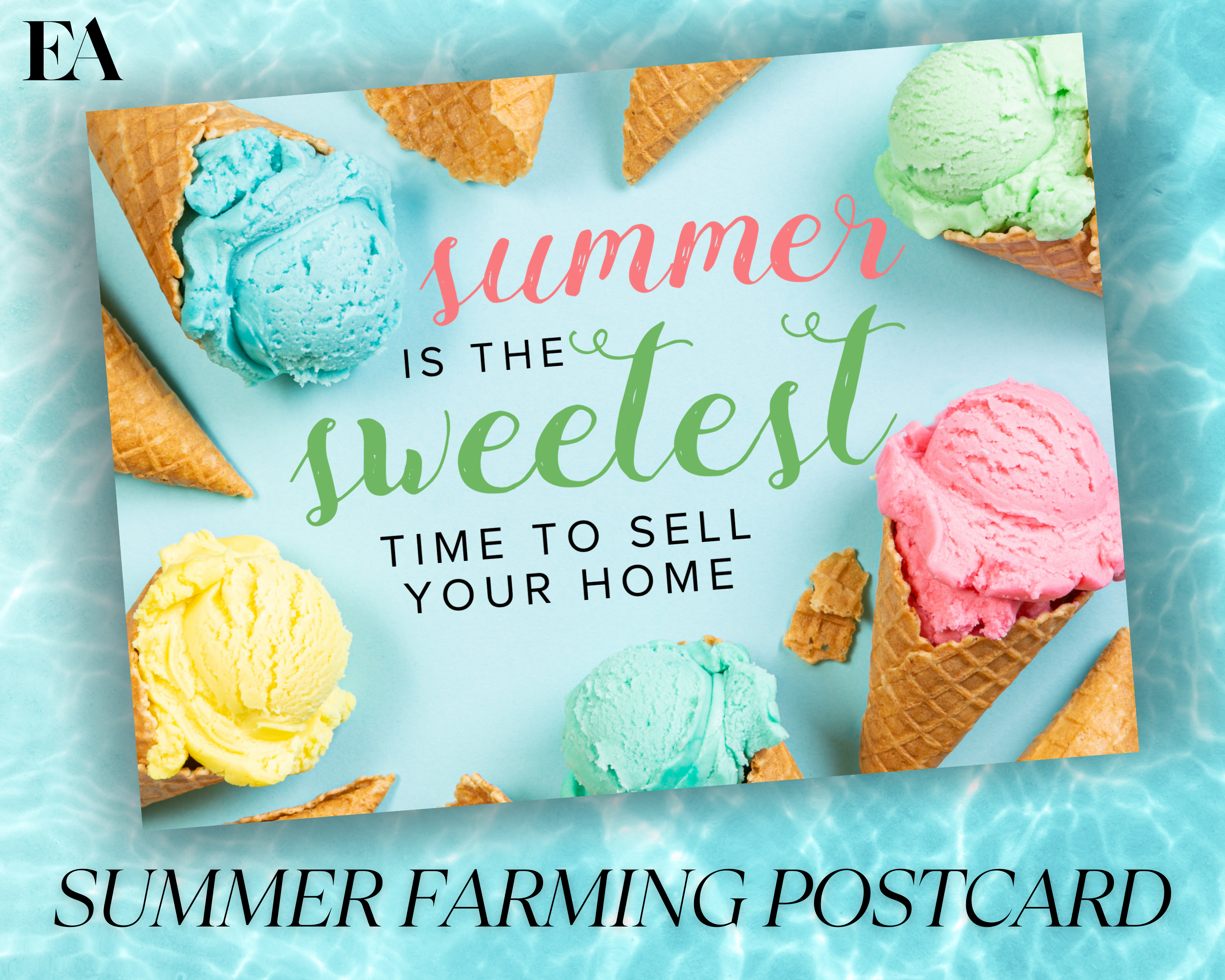 Real Estate Summer Postcard Template Summer Farming Postcard Home Seller Postcard Real Estate Farming Farming Marketing Canva Postcard Mail