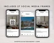 Real Estate Social Media Posts, Just Sold Posts, Under Contract Posts, Just Listed Posts, Open House Posts, Real Estate Marketing, Canva