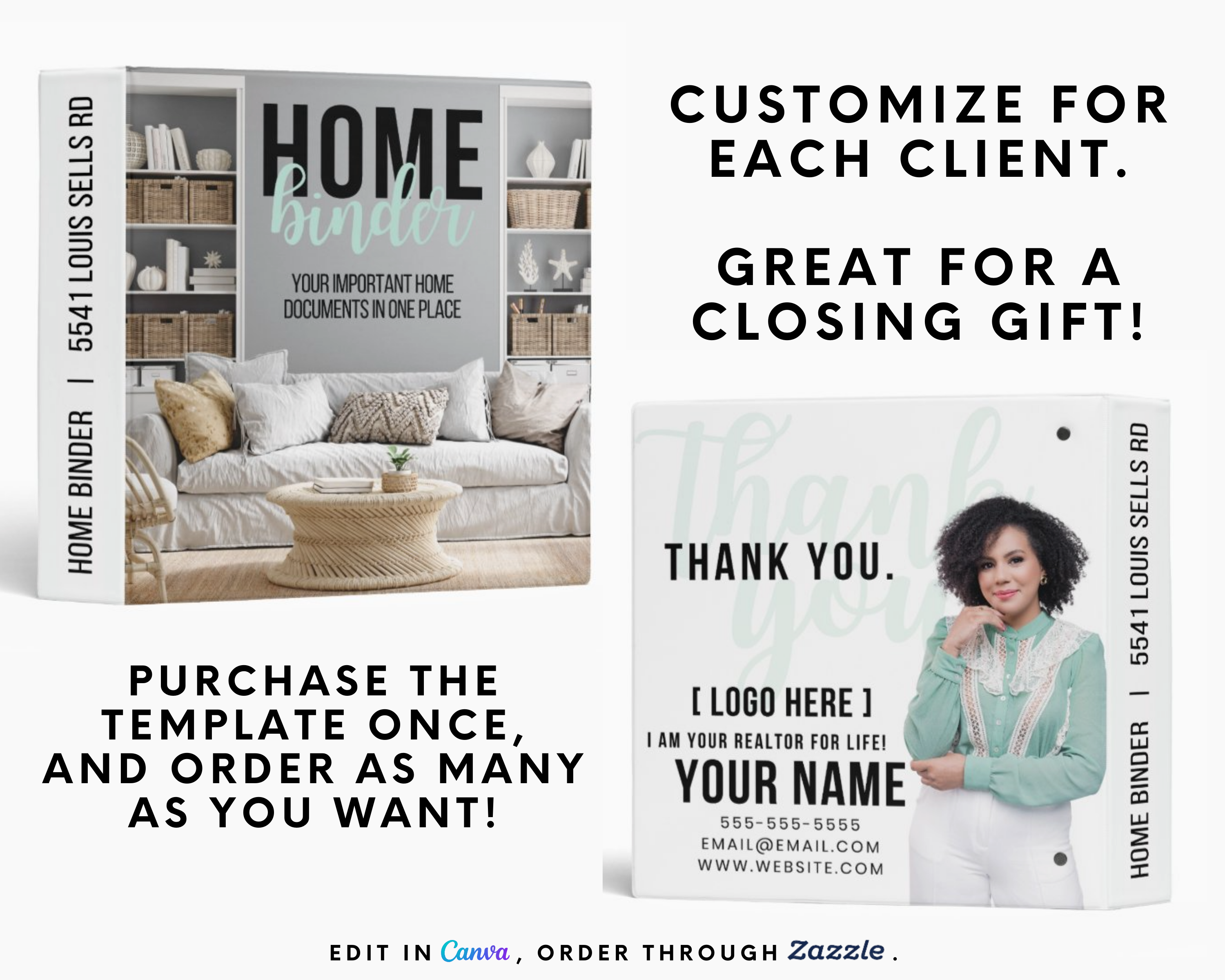 New Home Binder, Real Estate Client Closing Exit Packet, Real Estate Template, Realtor Closing Gift, Real Estate Flyer, Home Buyer Packet