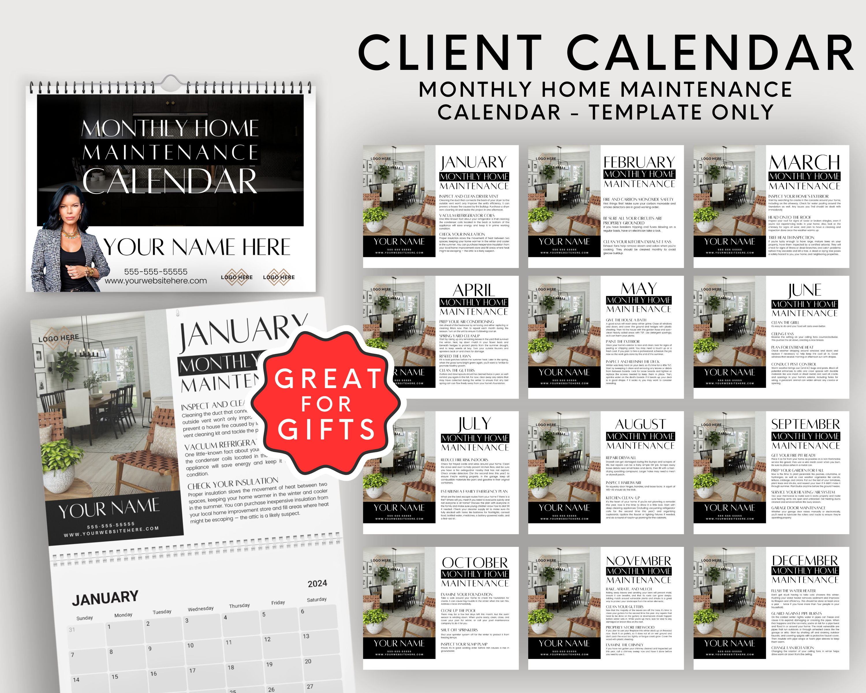 Home Maintenance Calendar 3 - Client Gift