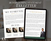 Buyer Closing Statement Tax Letter - Exclusive Design Style