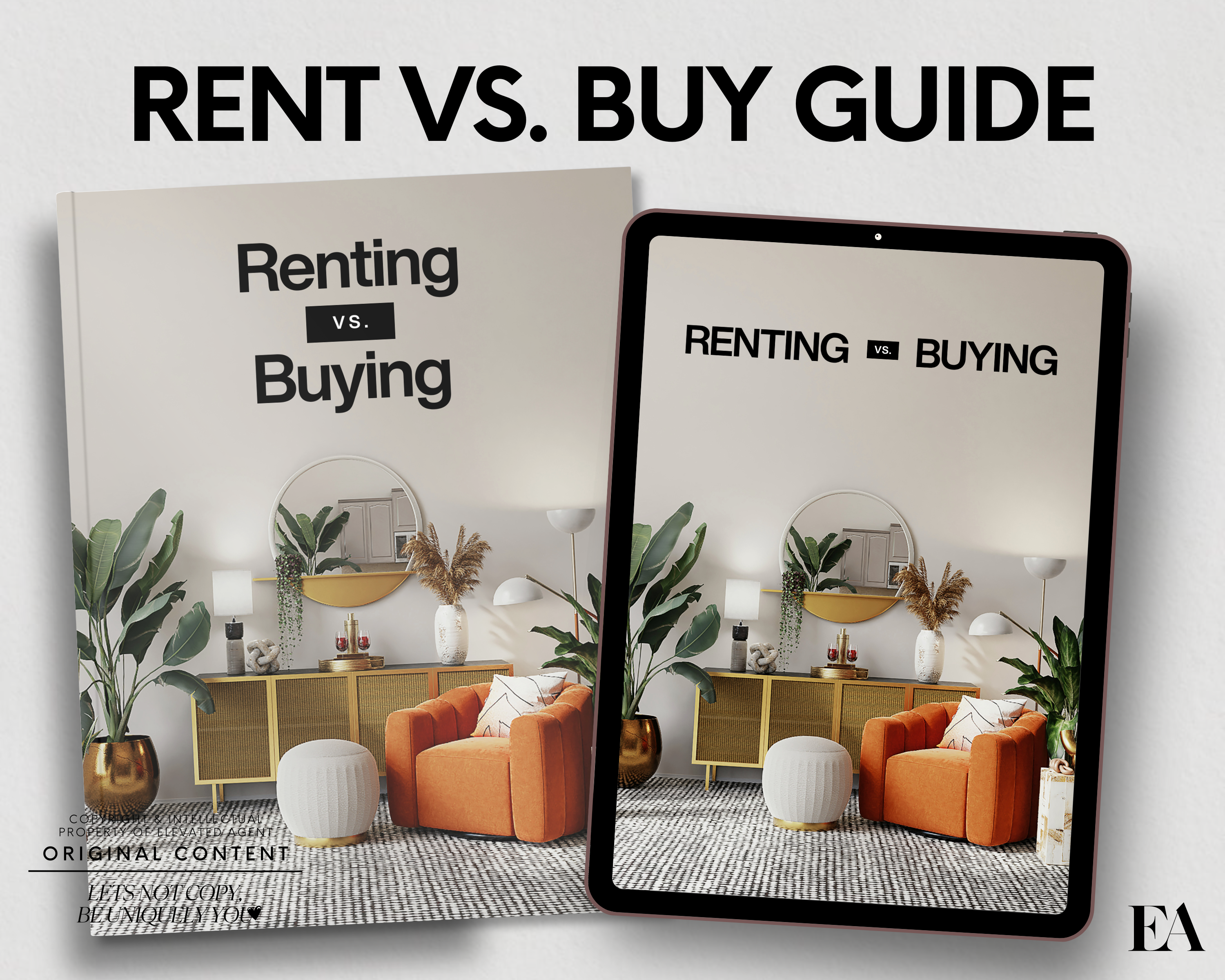 Real Estate Renting Vs. Buying Guide, Real Estate Marketing, Home Buyer Guide, Real Estate Template, Realtor Flyer, Rental Property, Canva Template