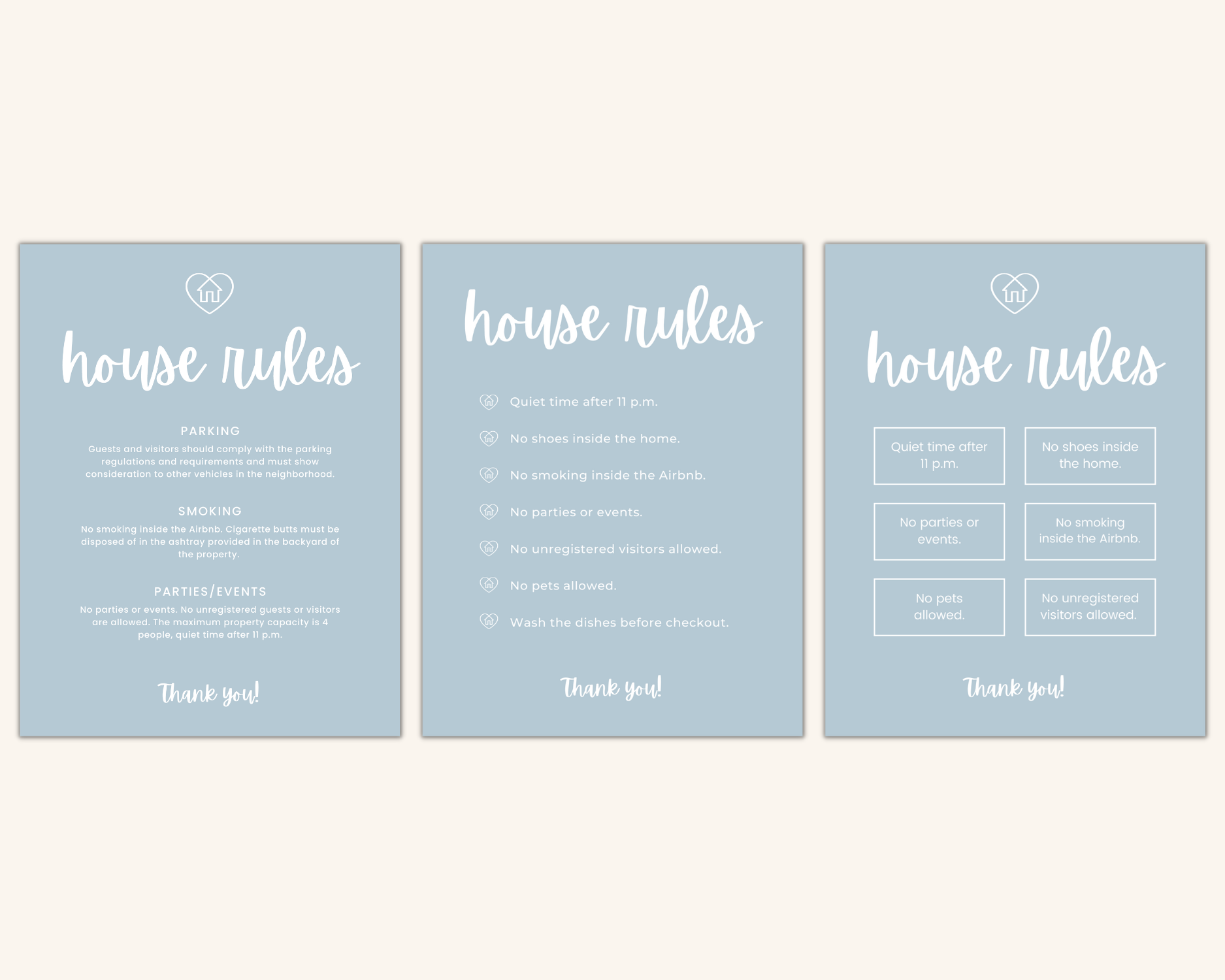 This Real Estate Template – House Rules Airbnb Sign