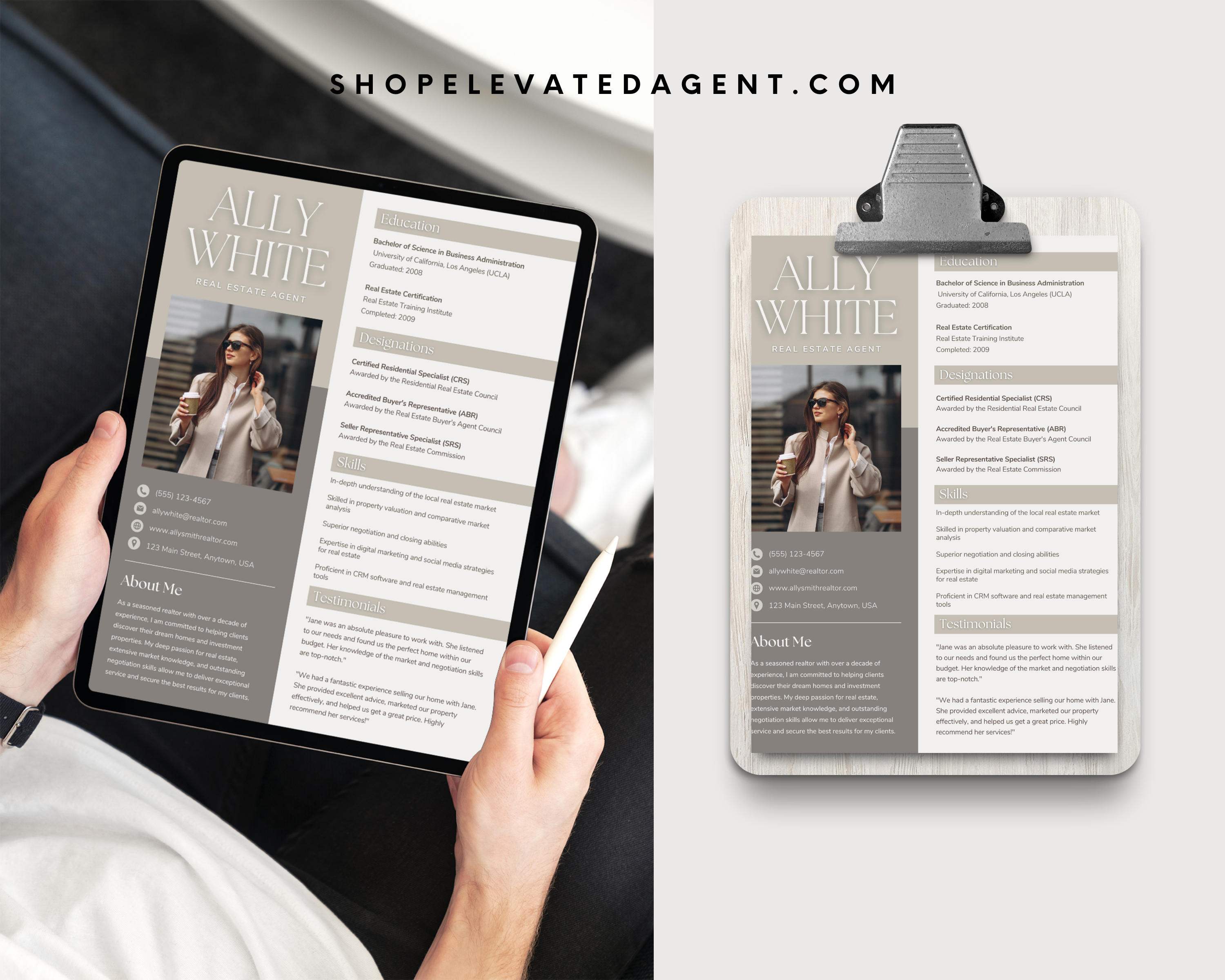 Professional Resume Templates, Real Estate Agent Resume, Realtor Resume, Real Estate Marketing, ATS Friendly Resume, Realtor CV, Canva