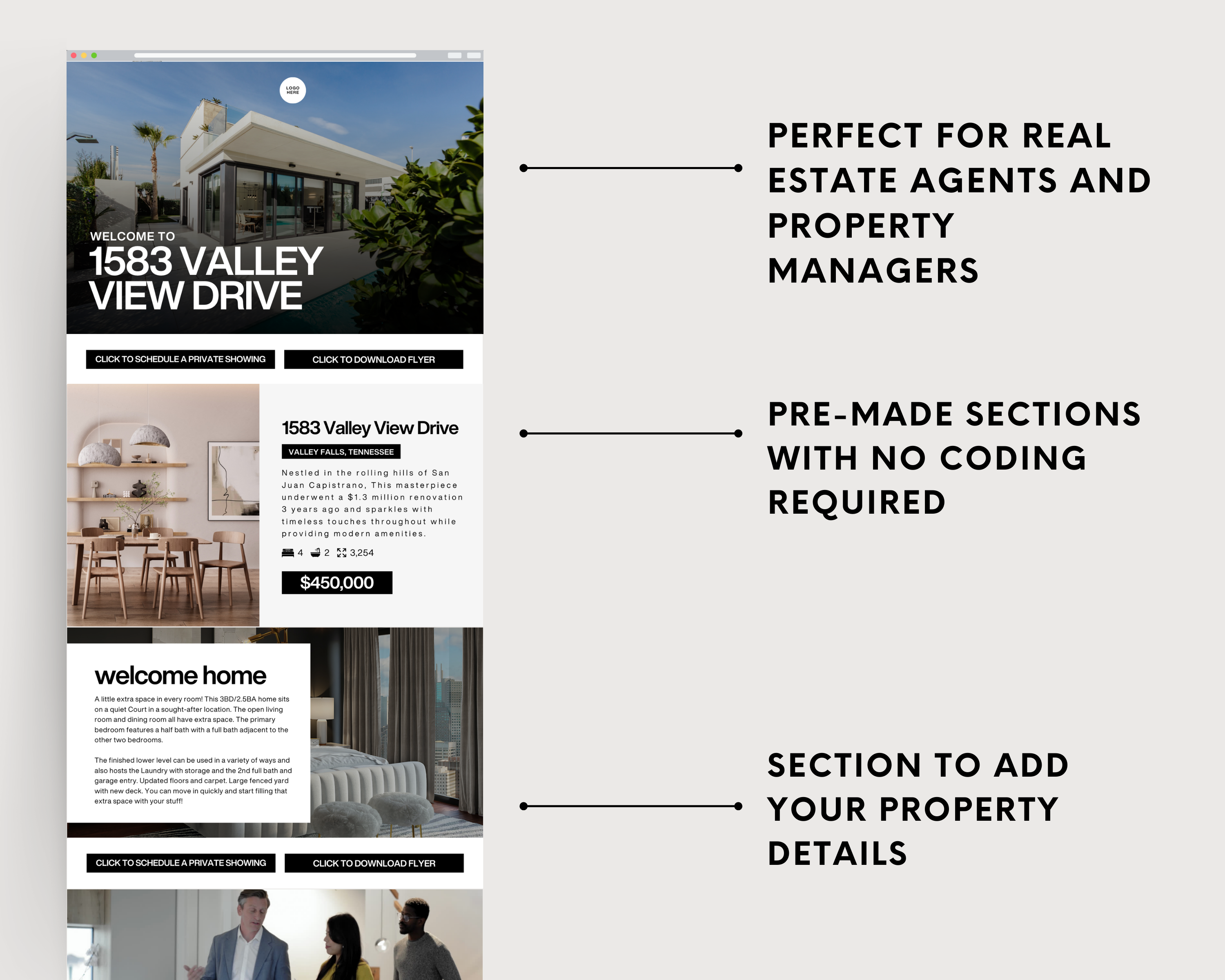 New Listing Canva Landing Page - Classic Design Style