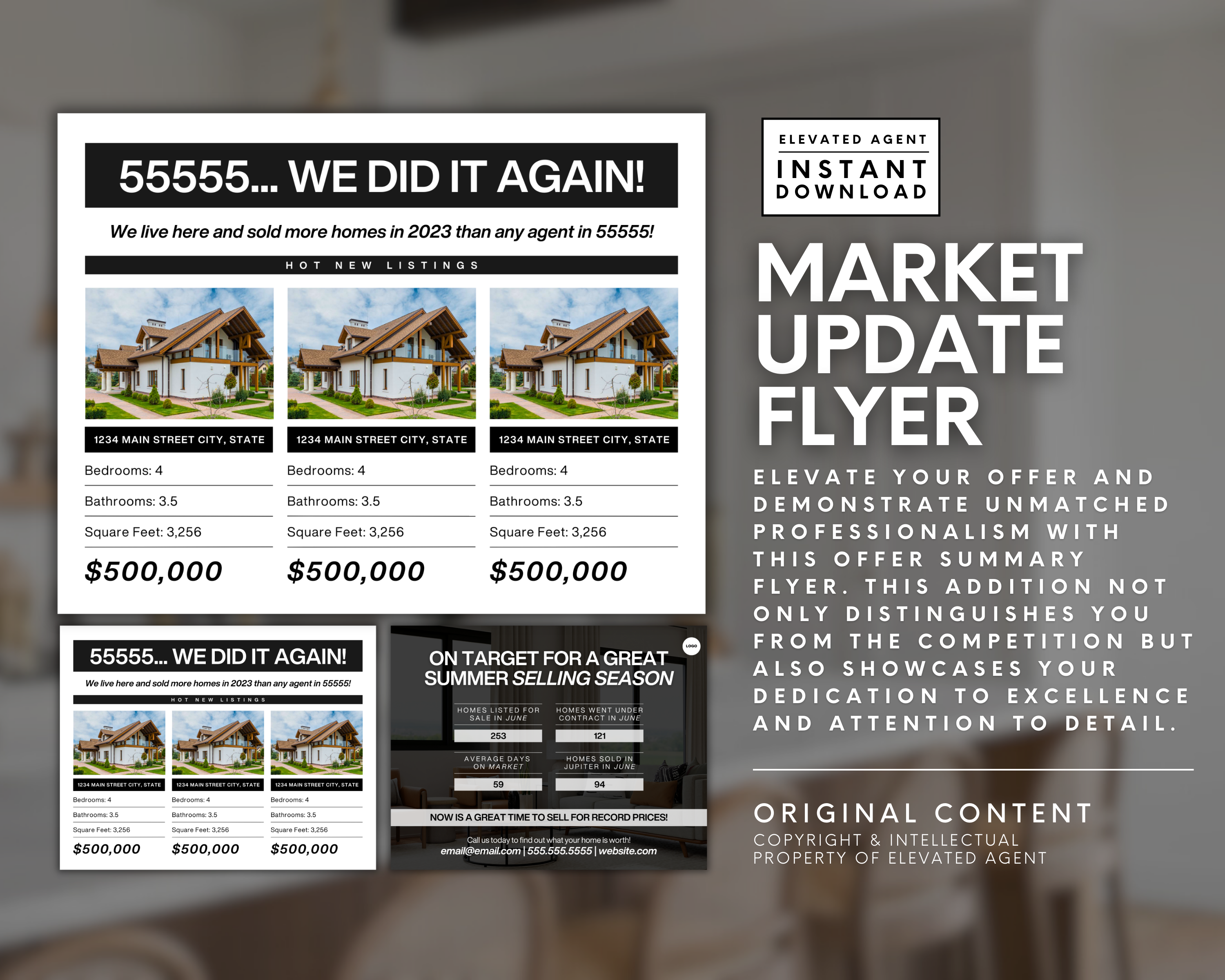 Real Estate Market Update Flyers, Market Reports, Real Estate Flyers, Housing Market Updates, Market Analysis, Realtor Marketing, Canva