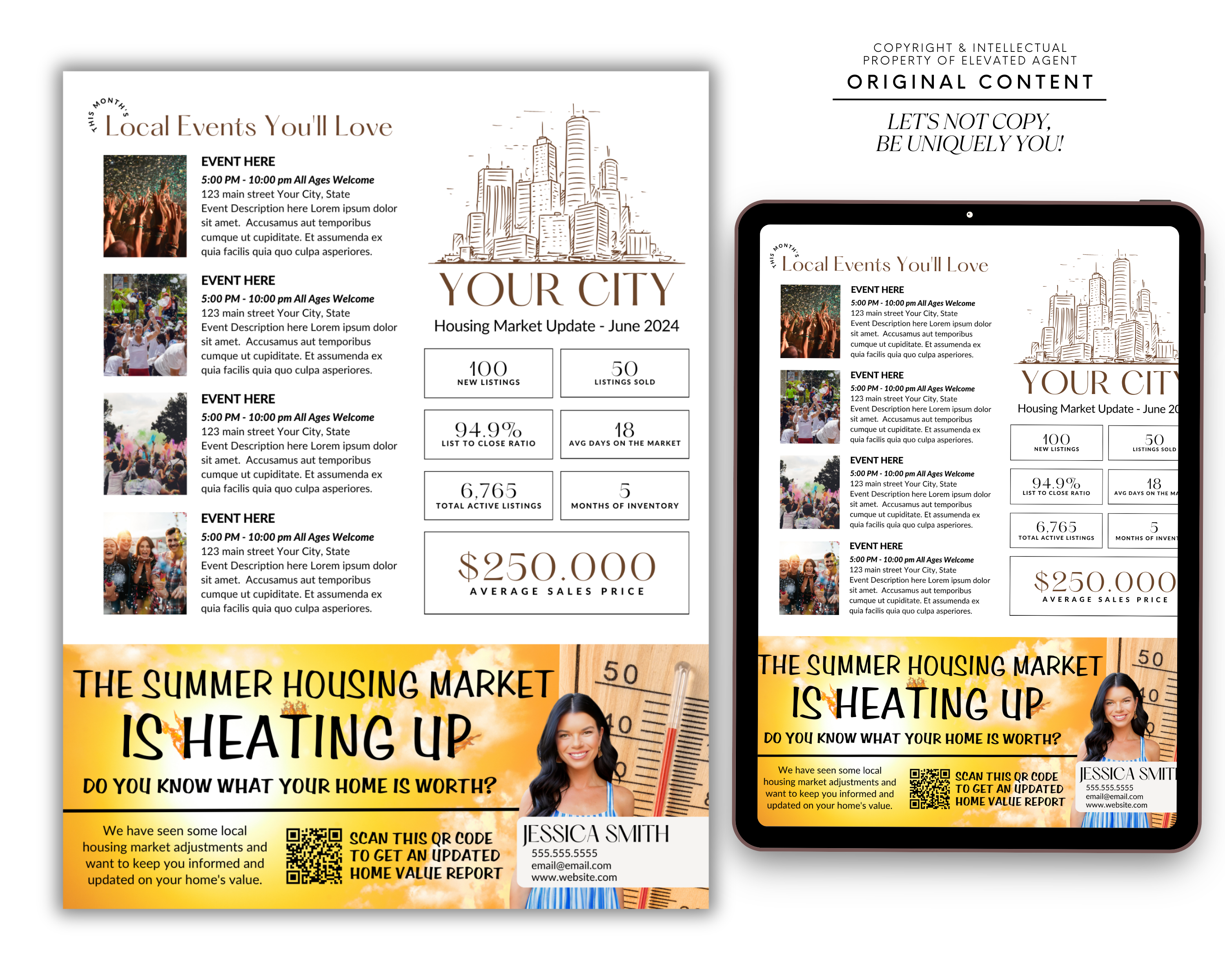 Real Estate Newsletter, 2024 July newsletter, Real Estate Marketing, Newsletter Template, Summer Newsletter, Real Estate Farming, Realtor Flyer