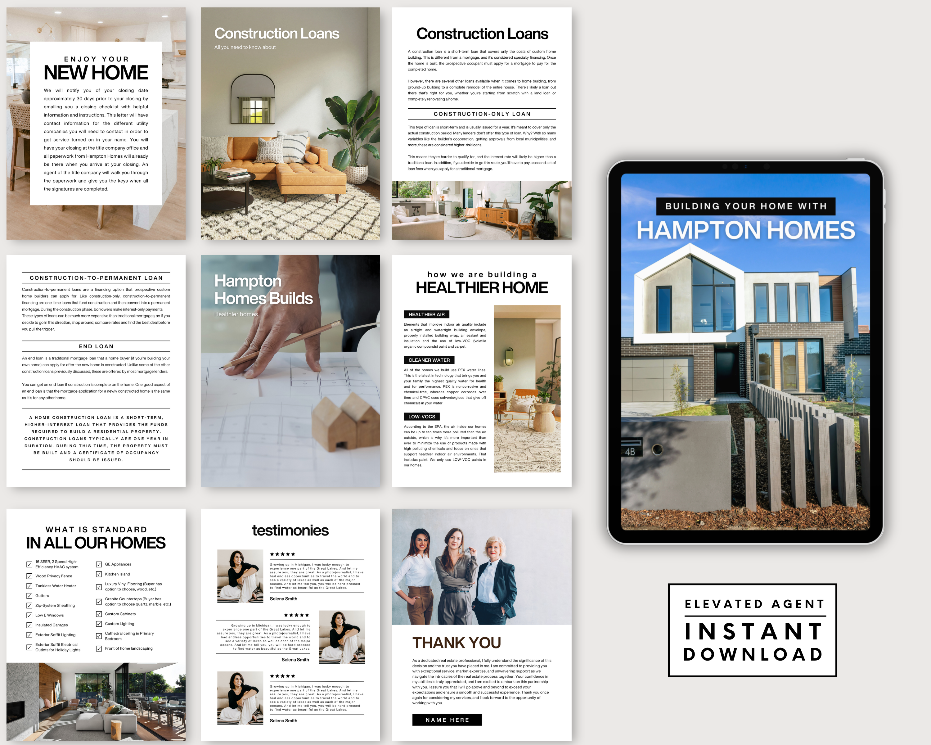 Home Builder Guide, New Construction Guide, Home Building Planner, Real Estate Marketing, Realtor Flyer, Home Builder Packet, Canva Template