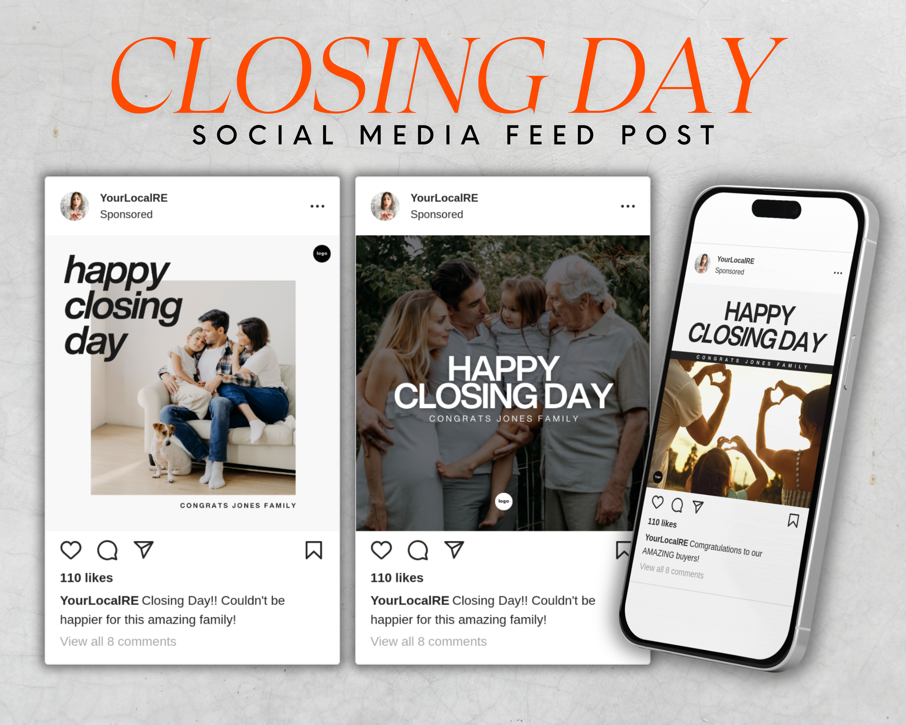 Real Estate Closing Day Feed Post, Realtor Instagram, Real Estate Social Media, Realtor Marketing, Real Estate Flyer, Social Media Planner