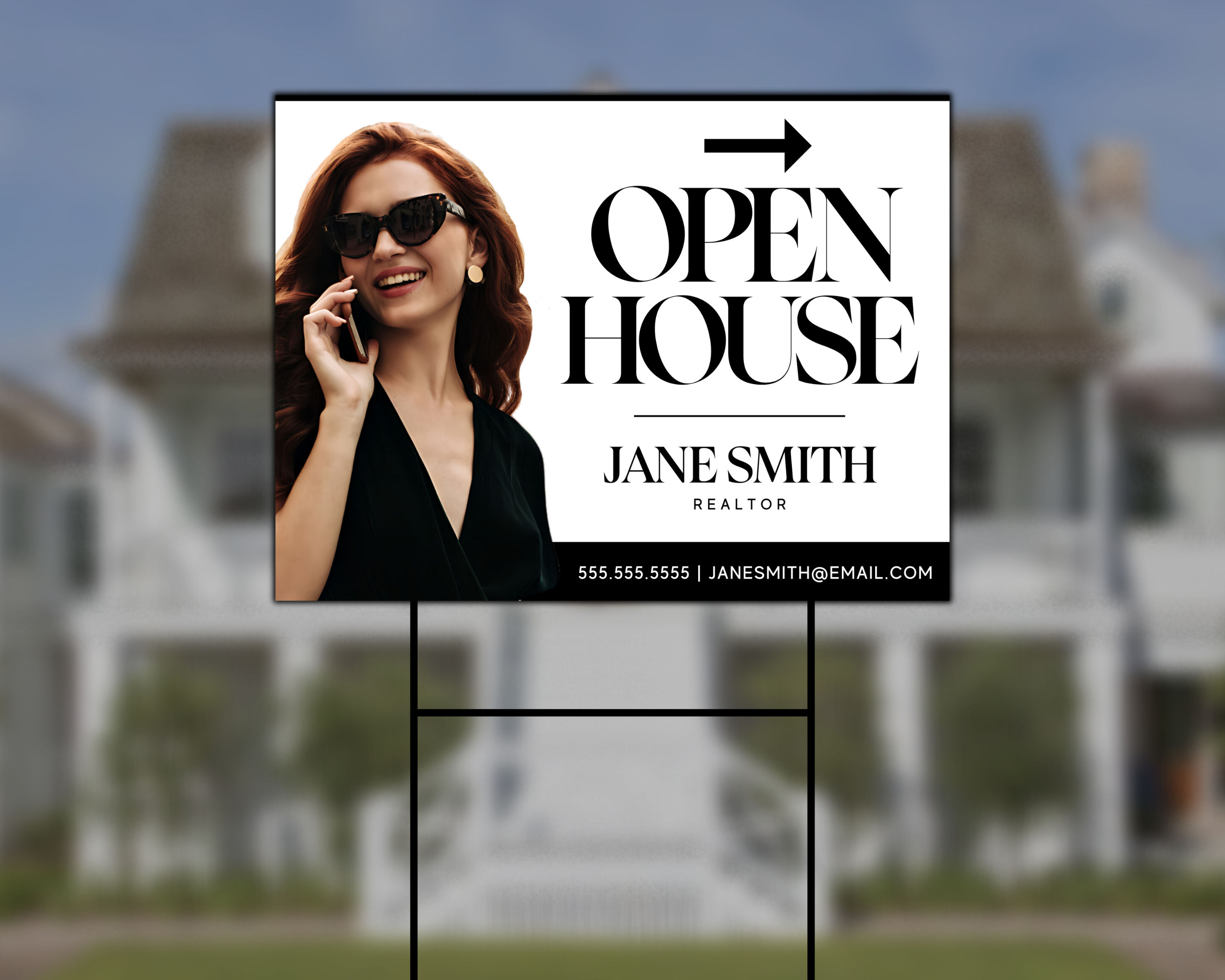 Real Estate Open House Yard Sign, Realtor Open House Sign, For Sale Yard Sign, Open house Flyer, Real Estate Marketing, Realtor Flyer, Canva