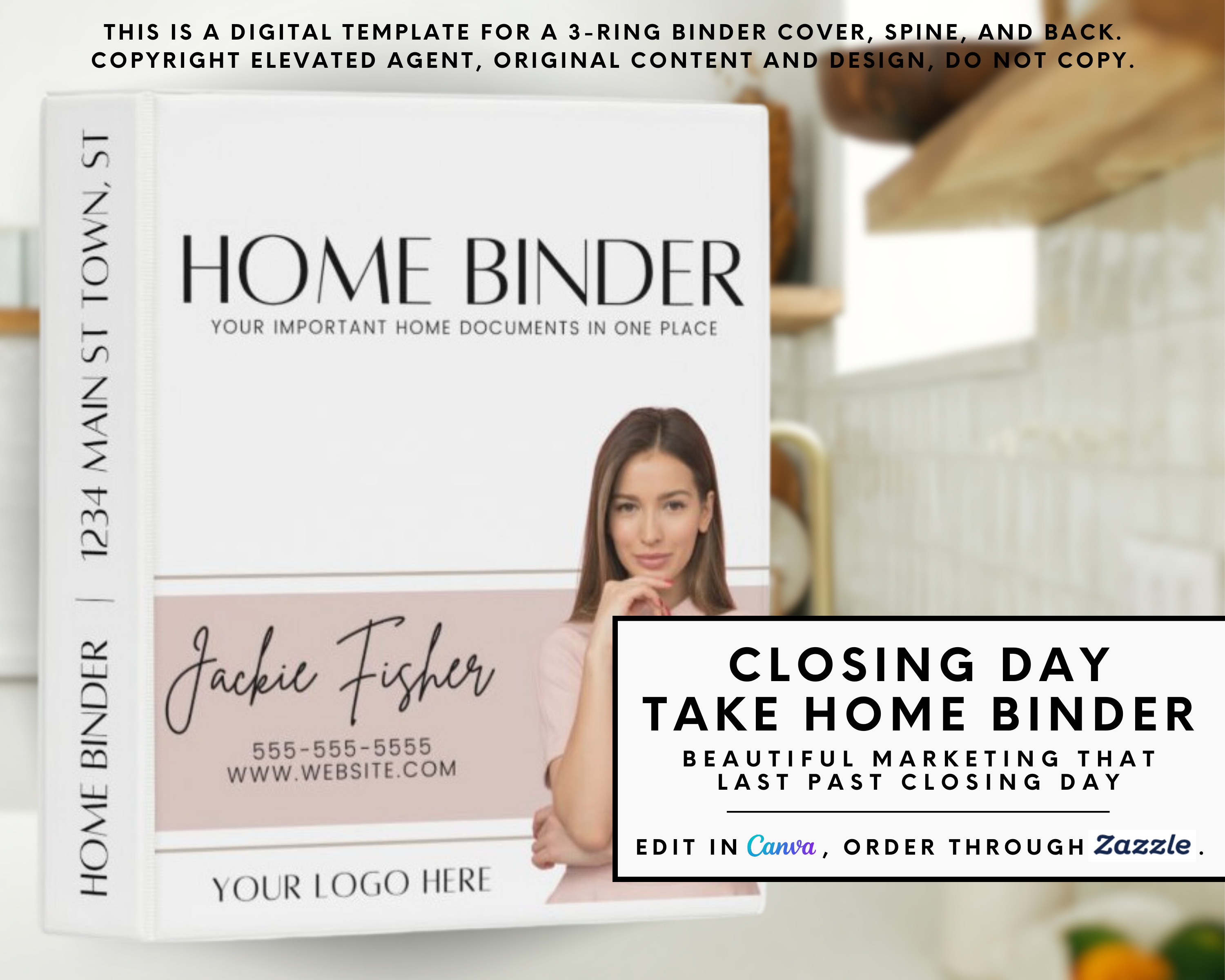 Real Estate Home Binder, Realtor Closing Gift, Real Estate Marketing, Closing Binder, House Binder, Home Buyer Guide, Realtor Flyer, Canva