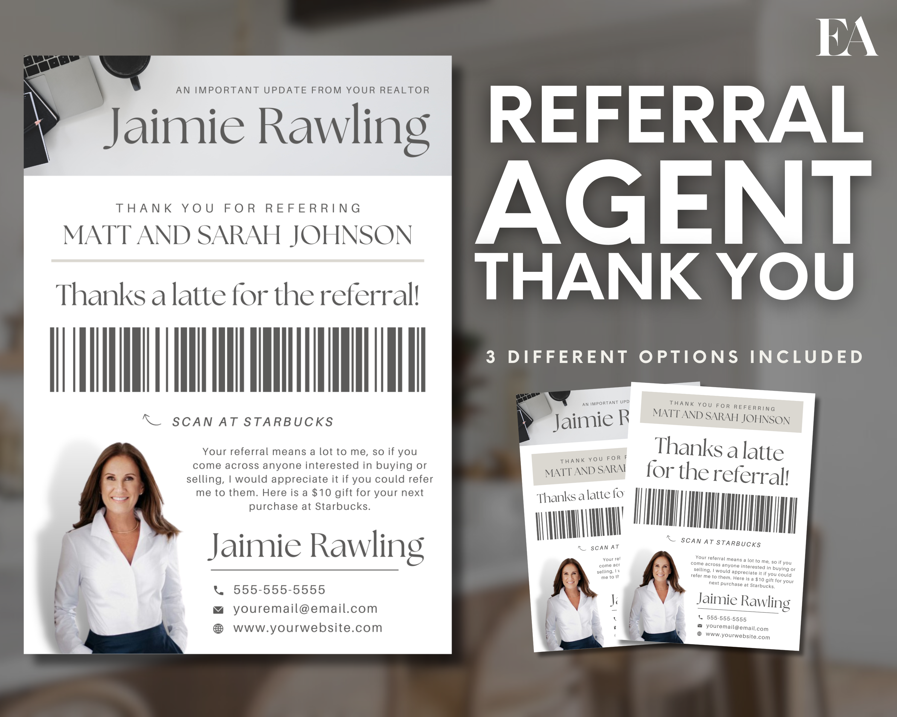 Referral Agent Flat Card, Real Estate Template, Agent Referral Thank You Card, Real Estate Flyer, Real Estate Agent, Home Seller Packet