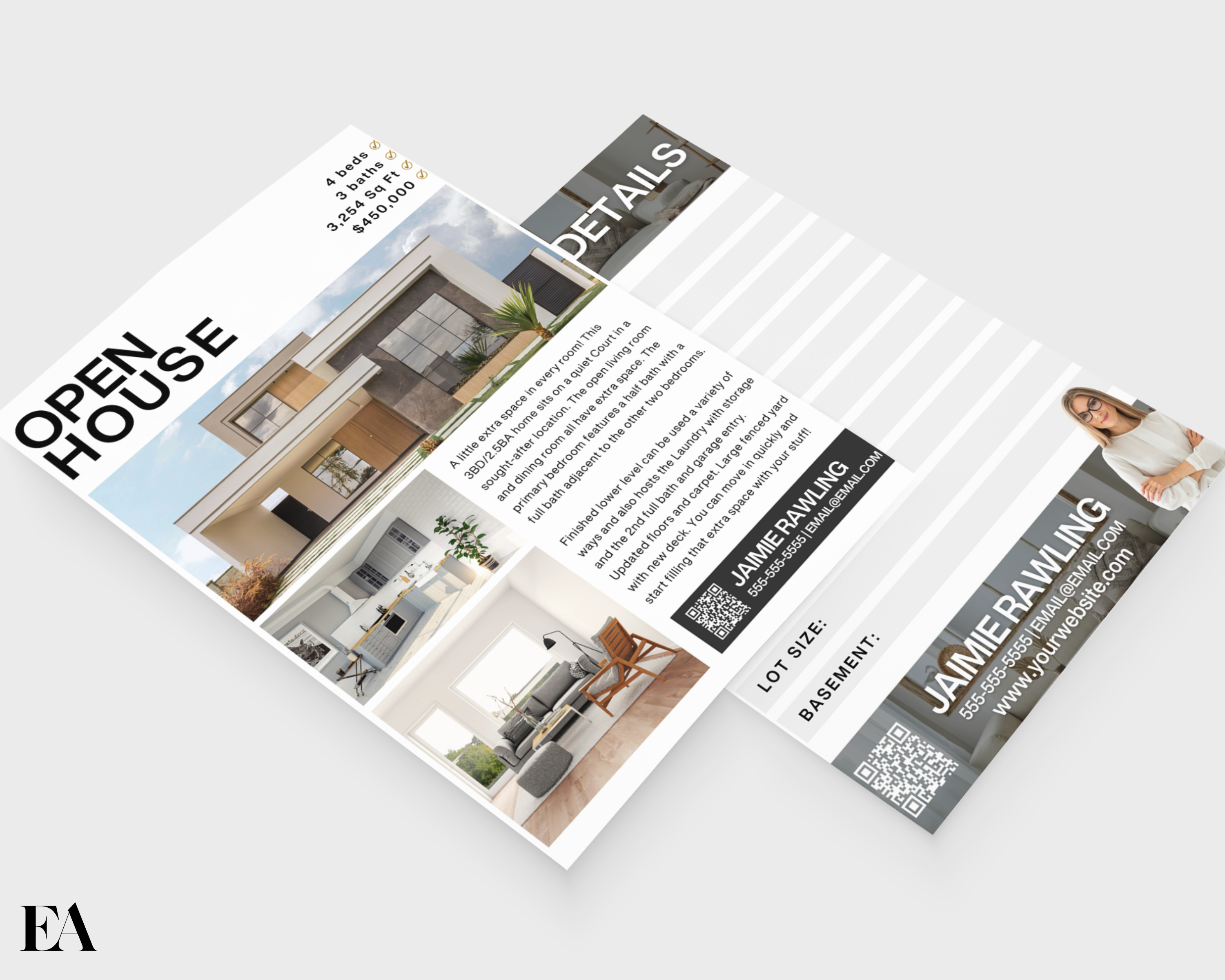 Real Estate New Listing Flyer, Open House Flyer, Real Estate Template, Real Estate Marketing, Real Estate Flyer, Just Listed, Canva Template