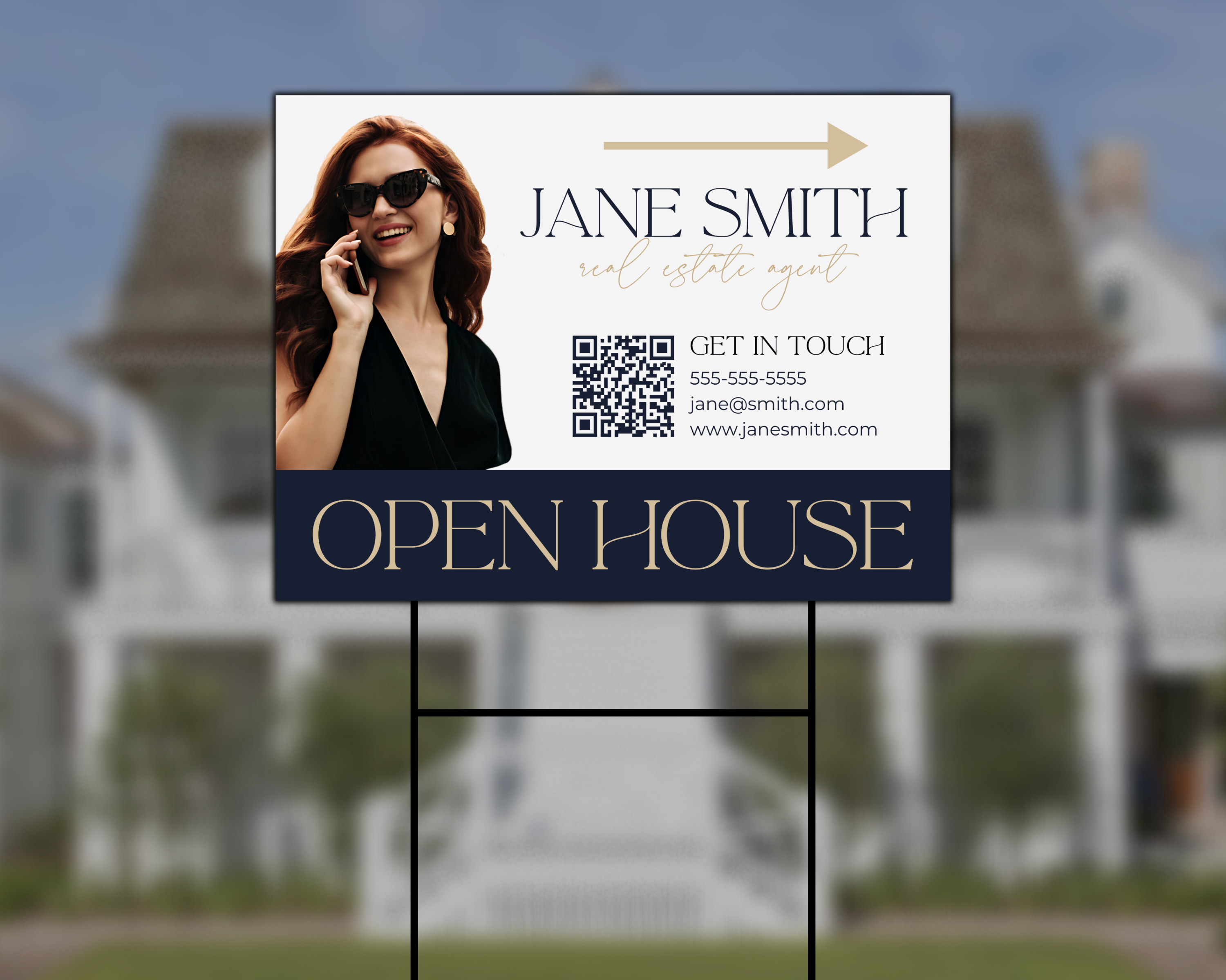 Real Estate Yard Sign, Realtor Open House Yard Sign, Real Estate Template, Open house Flyer, Real Estate Marketing, Realtor Flyer, Canva