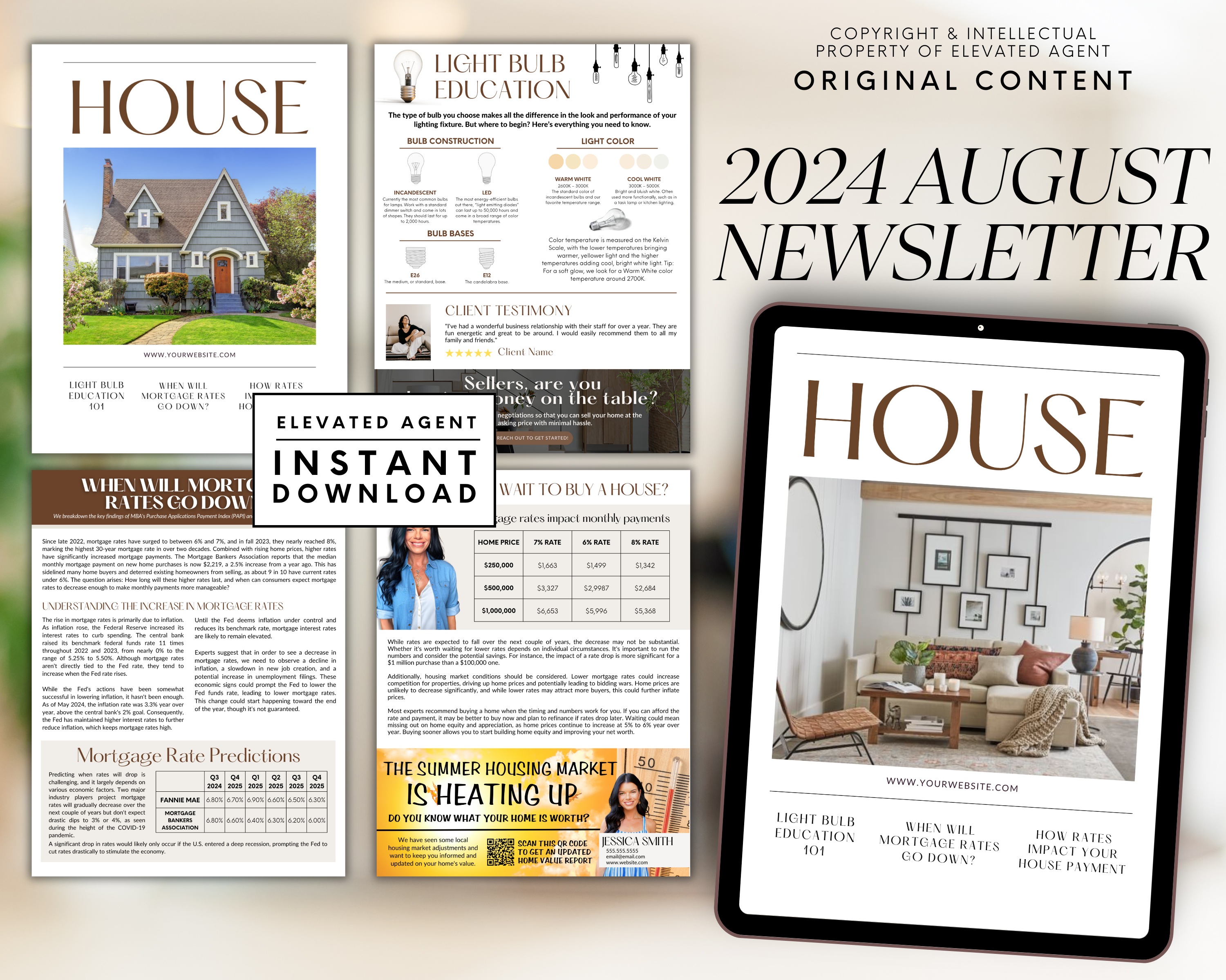 August 2024 Real Estate Newsletter, Realtor Newsletter, Real Estate Template, Newsletter Template, Real Estate Canva, Realtor Marketing 