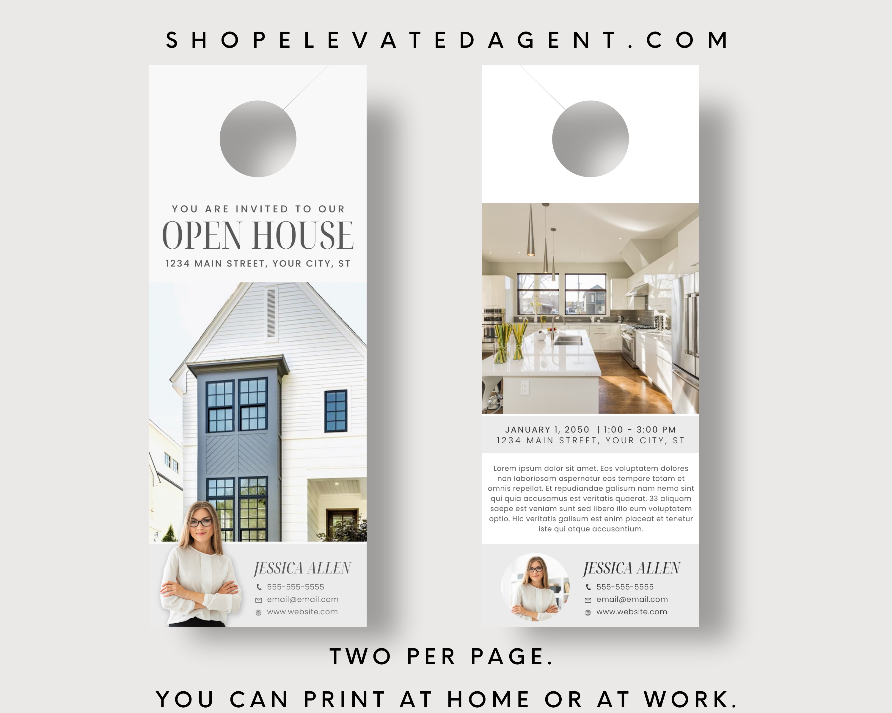 Open House Real Estate Door Hanger Template Real Estate Farming Template Real Estate Canva Door Tag Neighbor Realtor Farming Template Real Estate Template