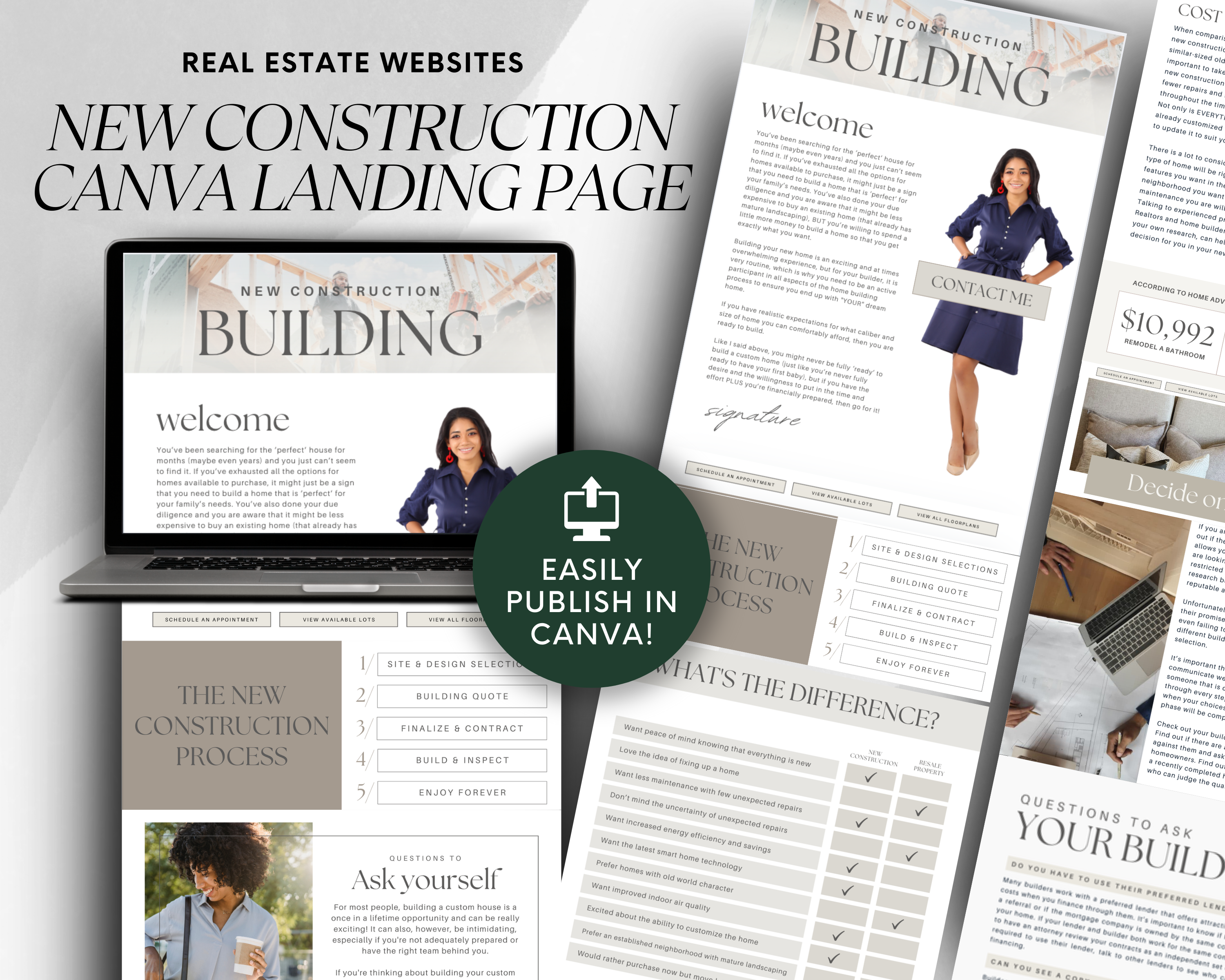 New Construction Landing Pages - Peaceful Design Style