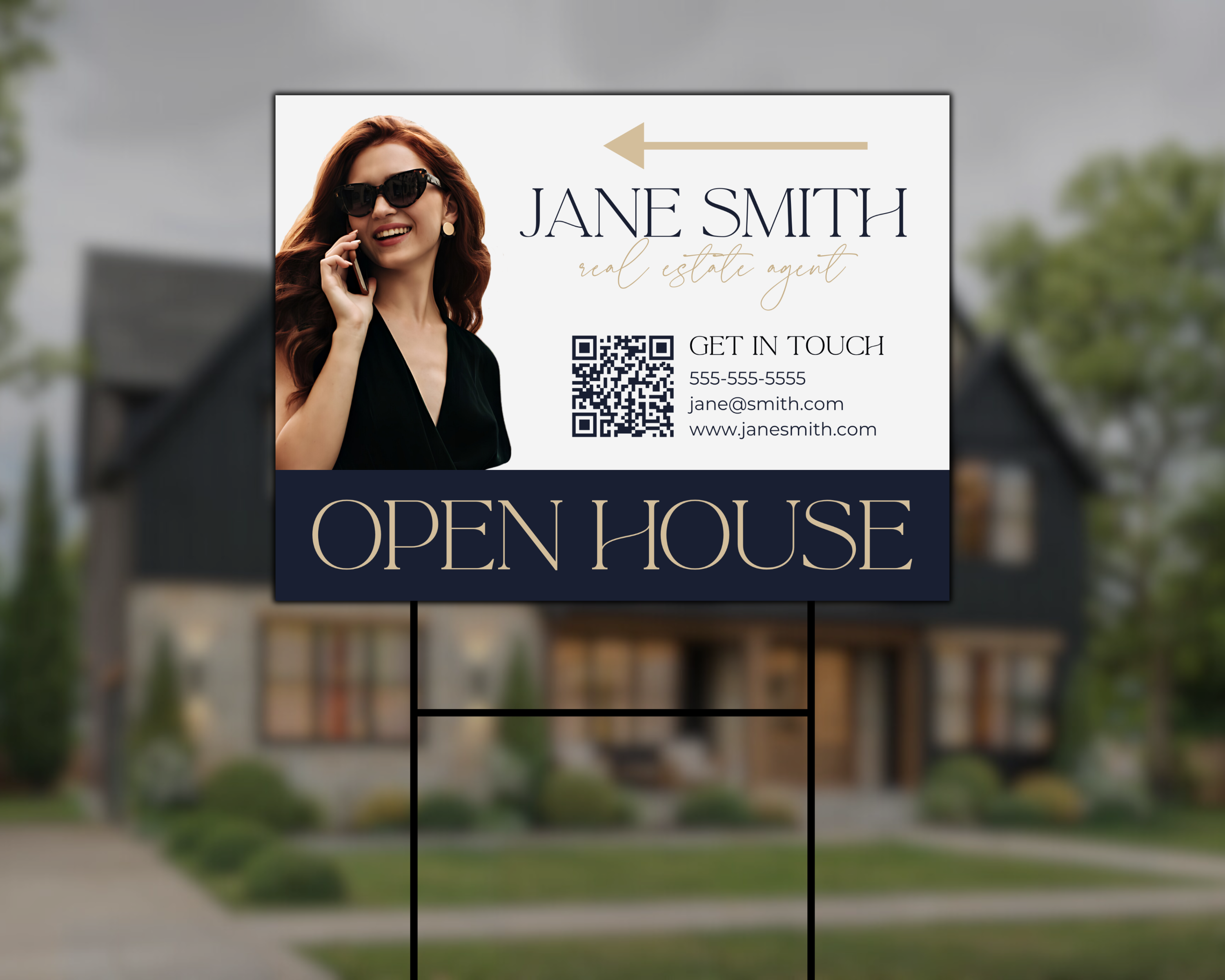 Real Estate Yard Sign, Realtor Open House Yard Sign, Real Estate Template, Open house Flyer, Real Estate Marketing, Realtor Flyer, Canva