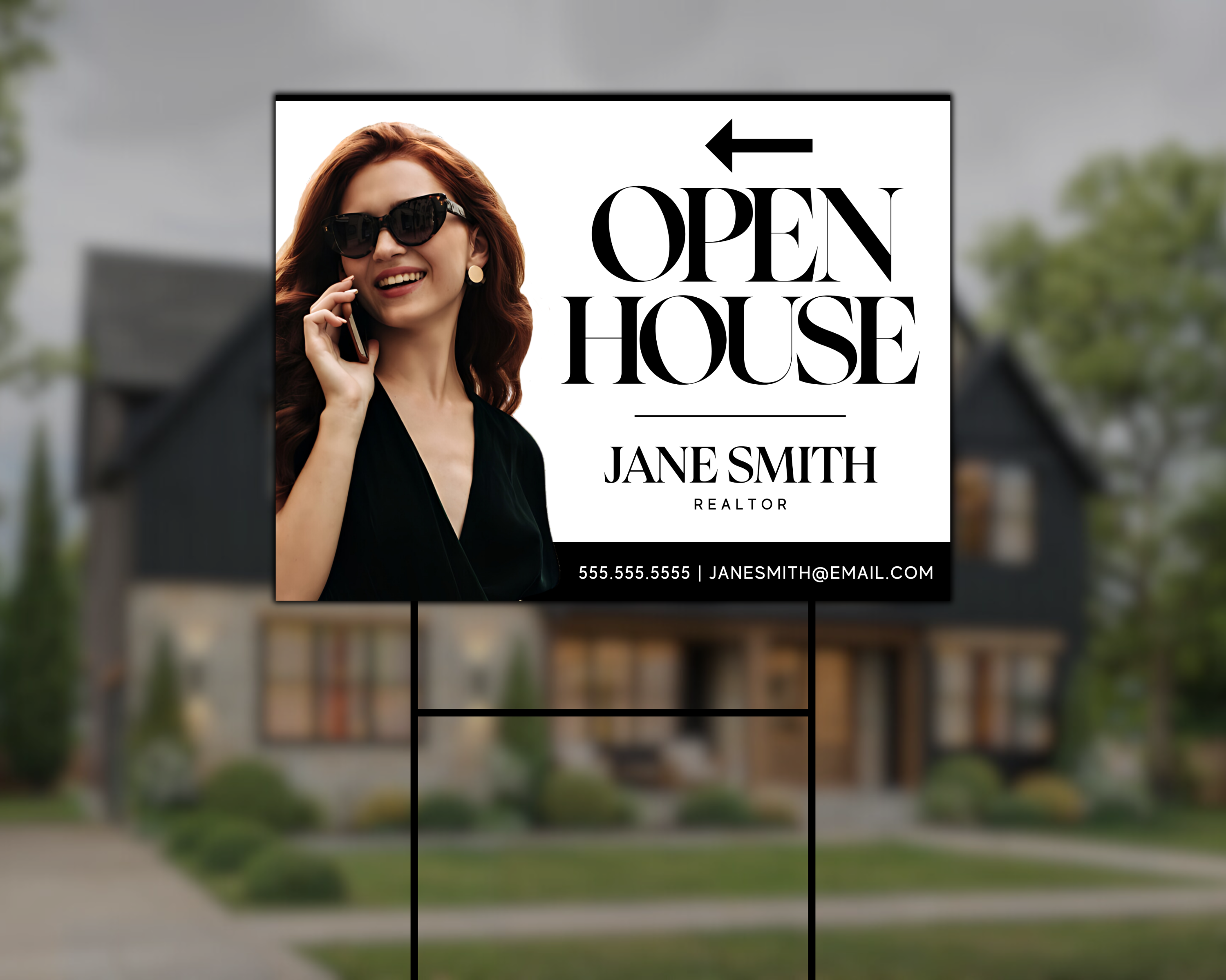 Real Estate Open House Yard Sign, Realtor Open House Sign, For Sale Yard Sign, Open house Flyer, Real Estate Marketing, Realtor Flyer, Canva