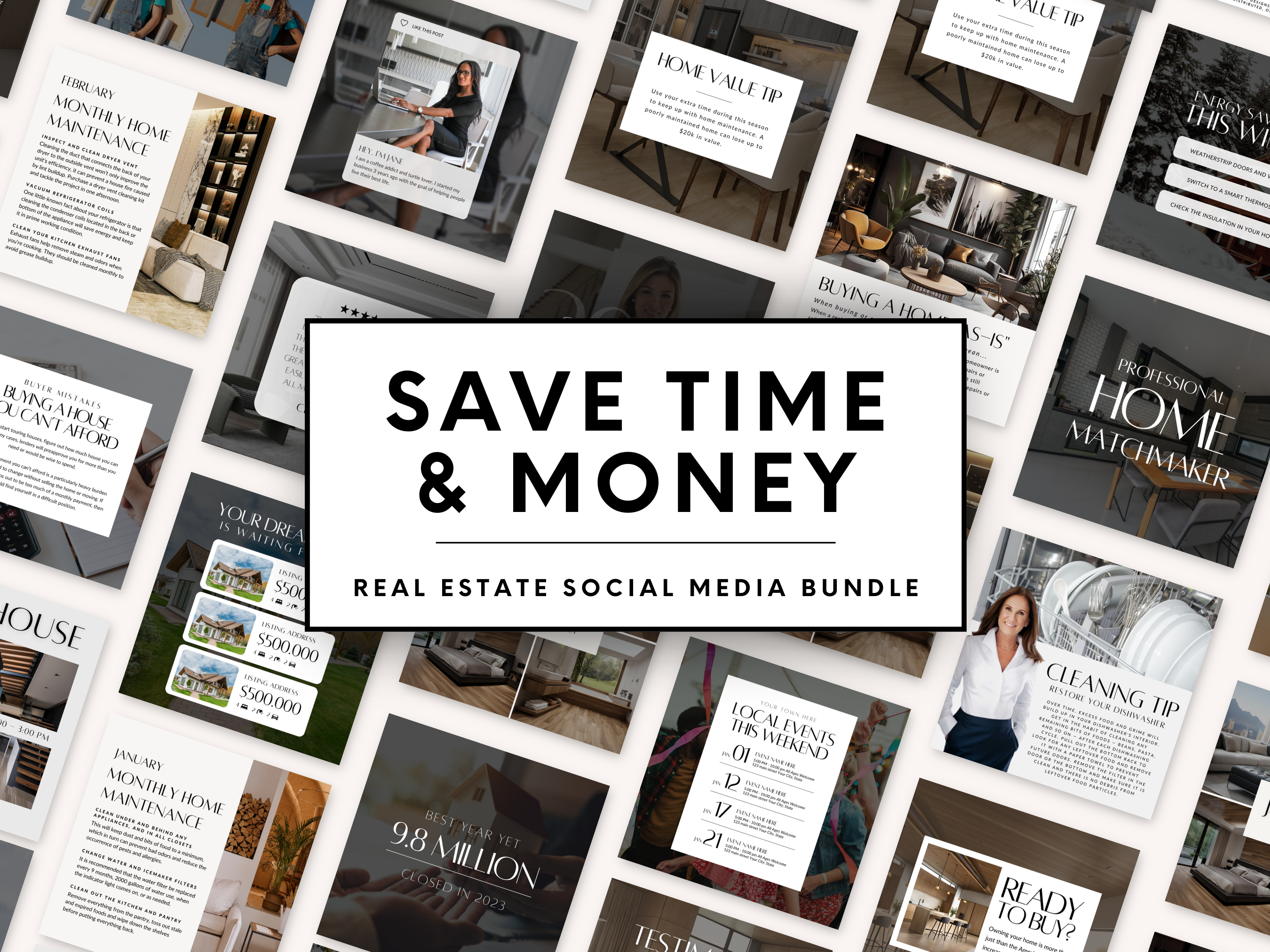 365 Real Estate Social Media Posts, Social Media Bundle, Realtor Social Media, Social Media Planner, Realtor Instagram Marketing Template