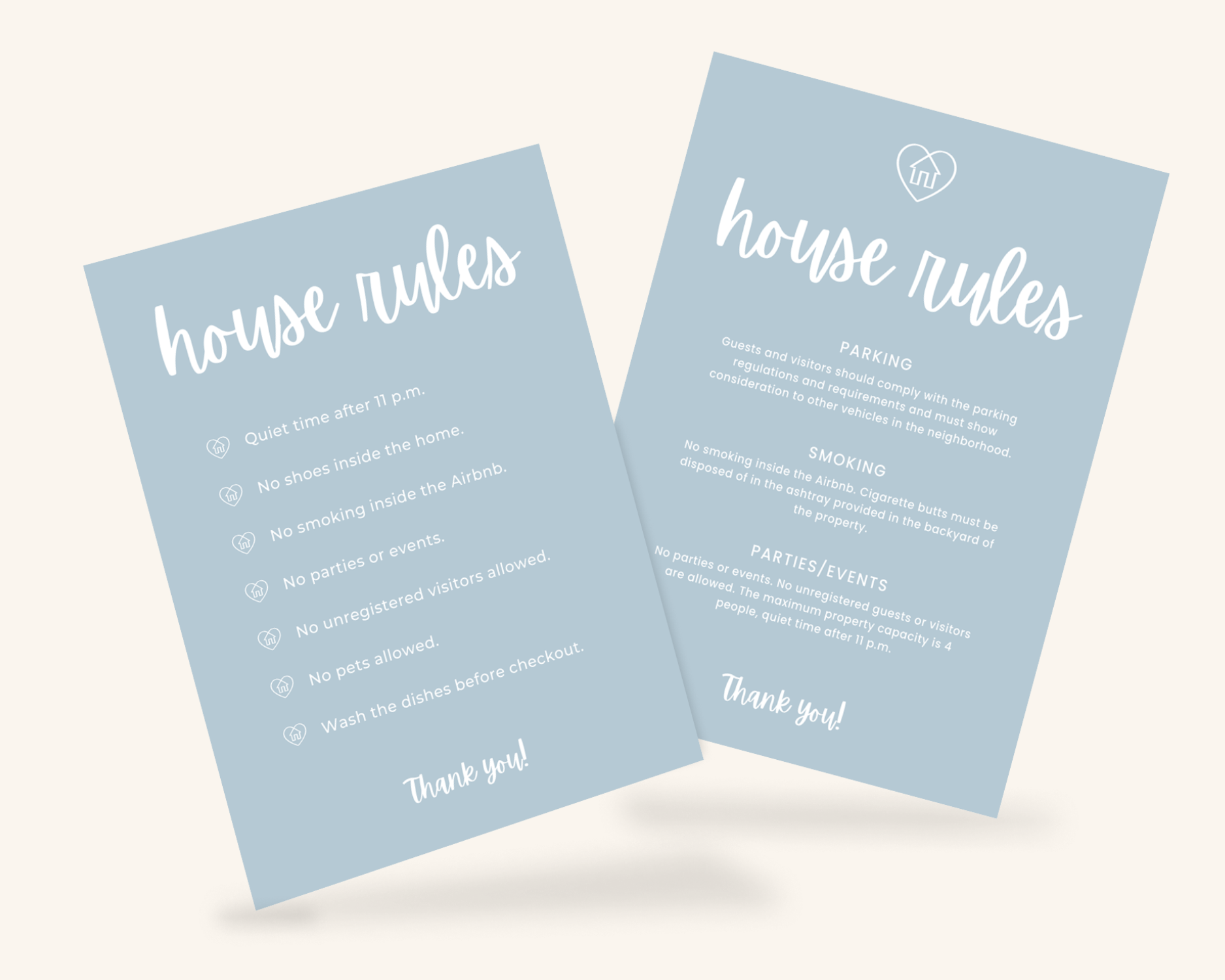 This Real Estate Template – House Rules Airbnb Sign