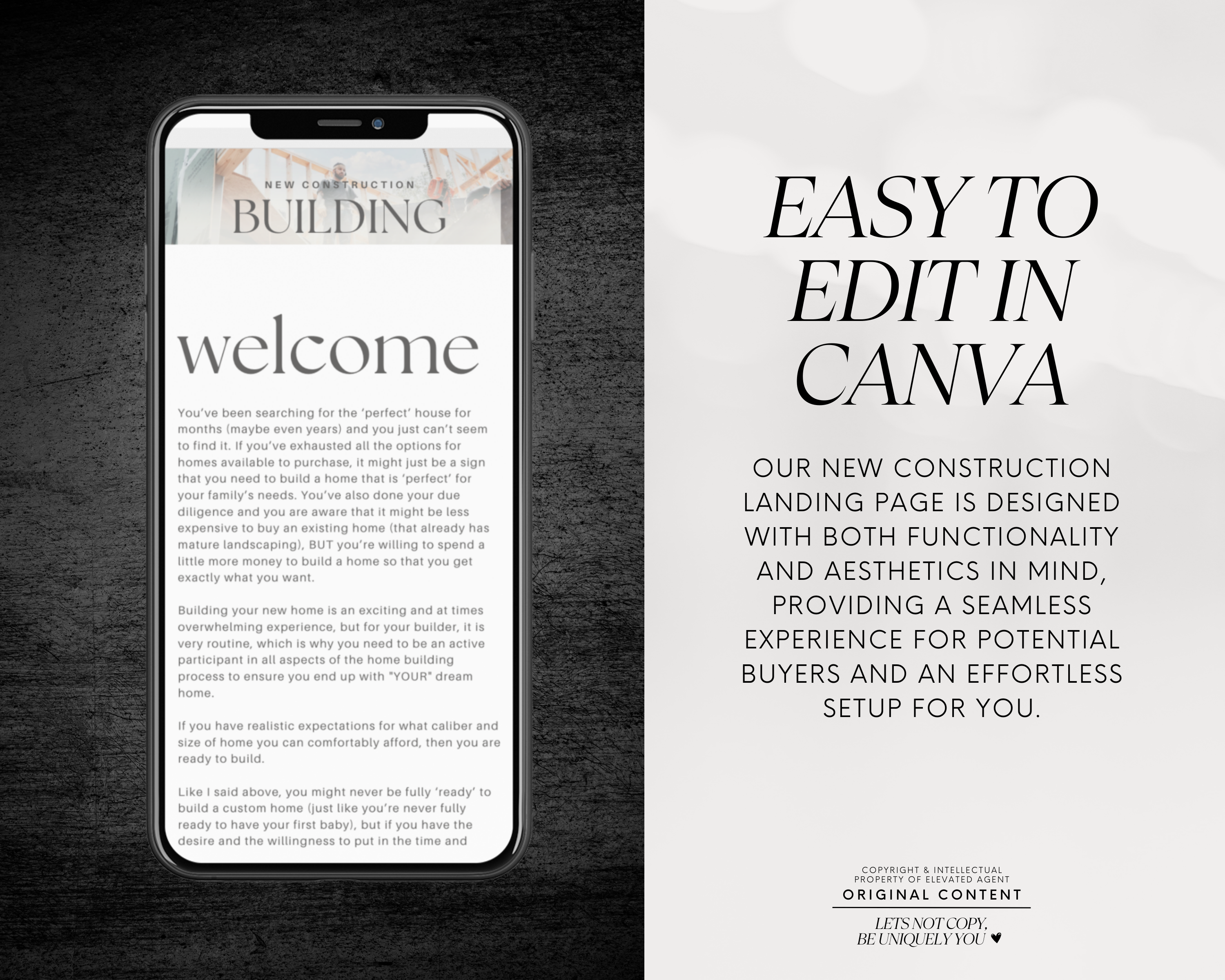 New Construction Landing Pages - Peaceful Design Style