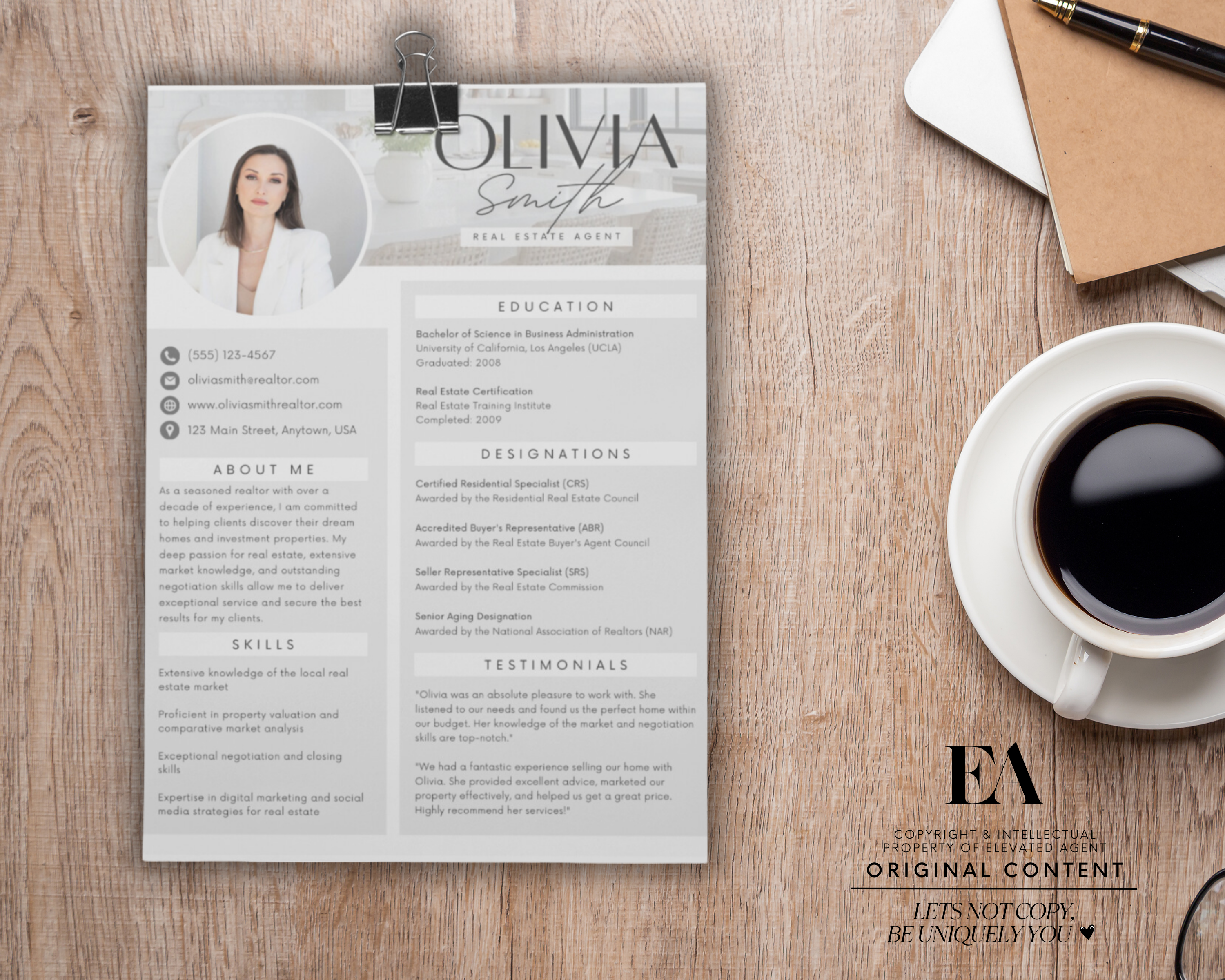 Resume Templates for Real Estate Agents, Professional Resume Templates, Real Estate Marketing, ATS Friendly Resume, Canva Resume, CV