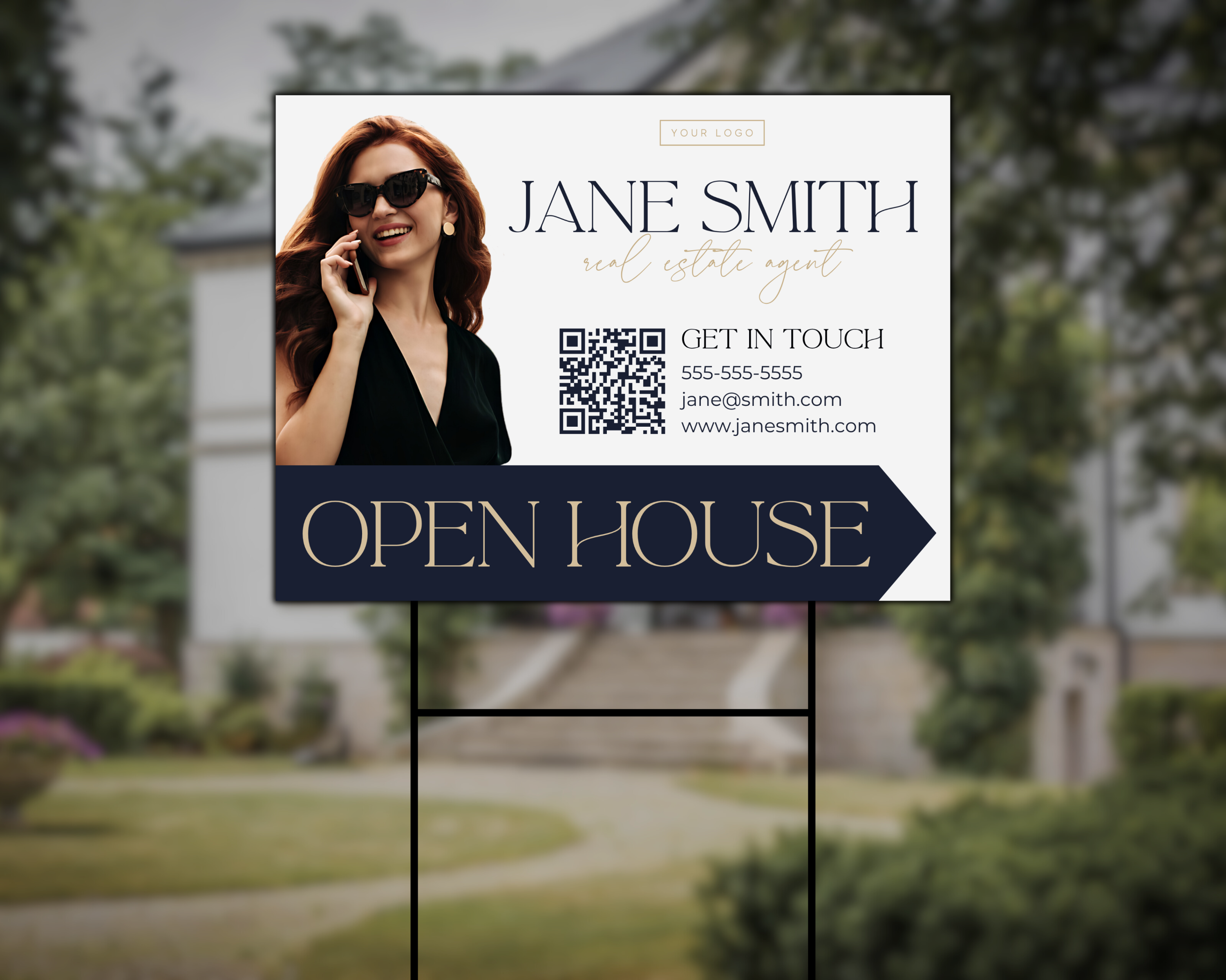 Real Estate Yard Sign, Realtor Open House Yard Sign, Real Estate Template, Open house Flyer, Real Estate Marketing, Realtor Flyer, Canva