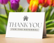 Real Estate Client Referral Folded Thank You Card, Agent Referral Card, Real Estate Template, Realtor Marketing, Real Estate Flyer, Canva