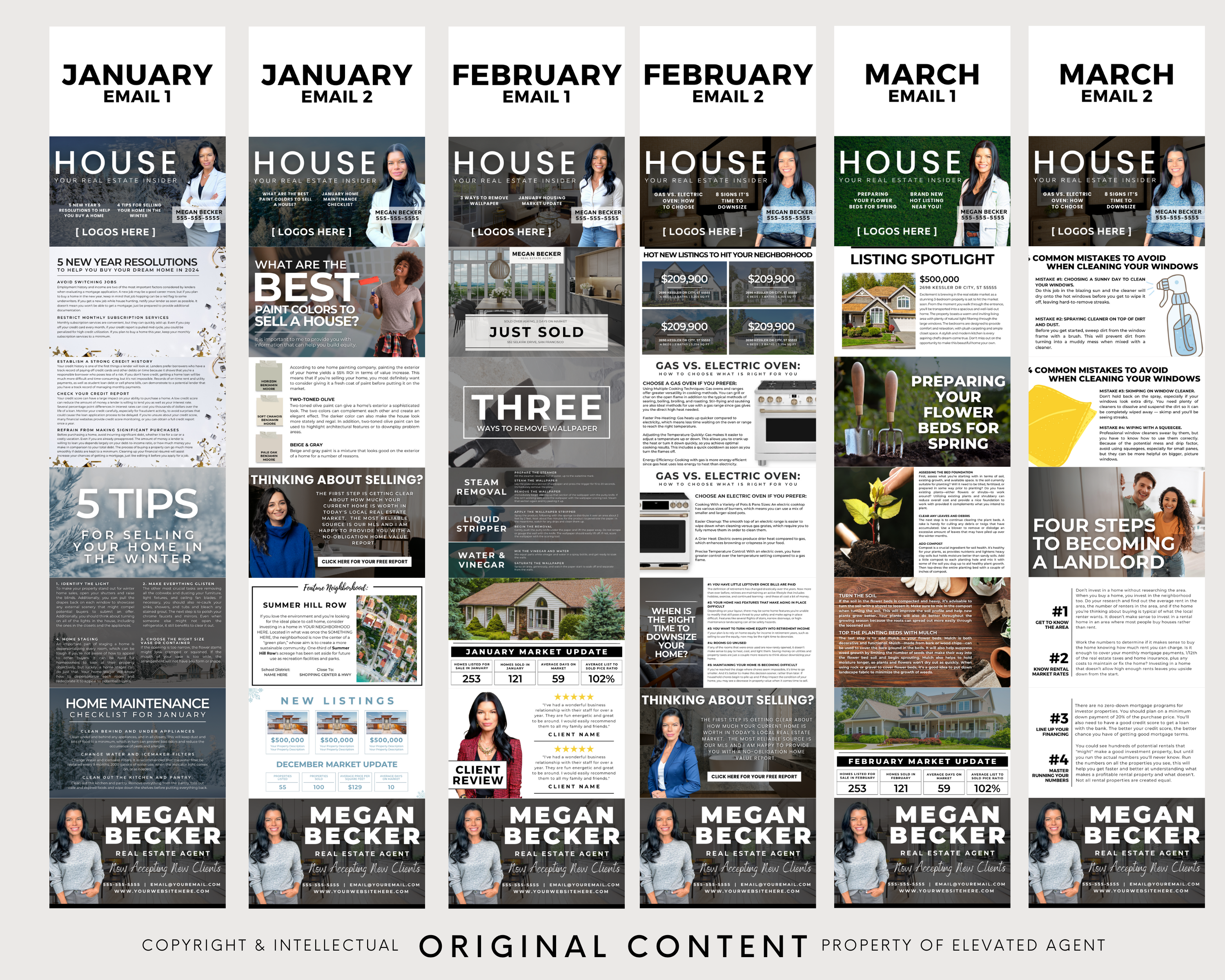 Real Estate Email Newsletter Bundle, Email Newsletter Template, Real Estate Farming, Realtor Newsletter, Email Marketing, Real Estate Mailer