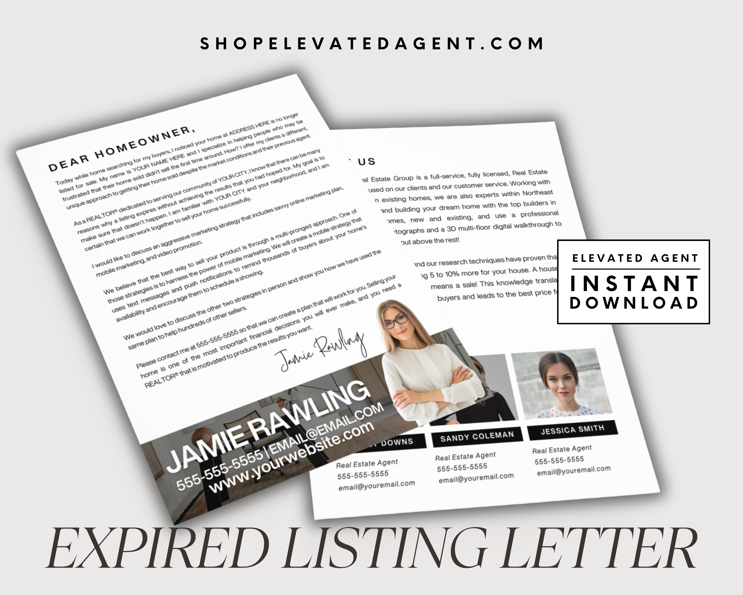 Expired Listing Letter, Real Estate Expired Letter, Listing Presentation, Realtor Marketing, Expired Listing Packet, Real Estate Mailer, Realtor Flyer