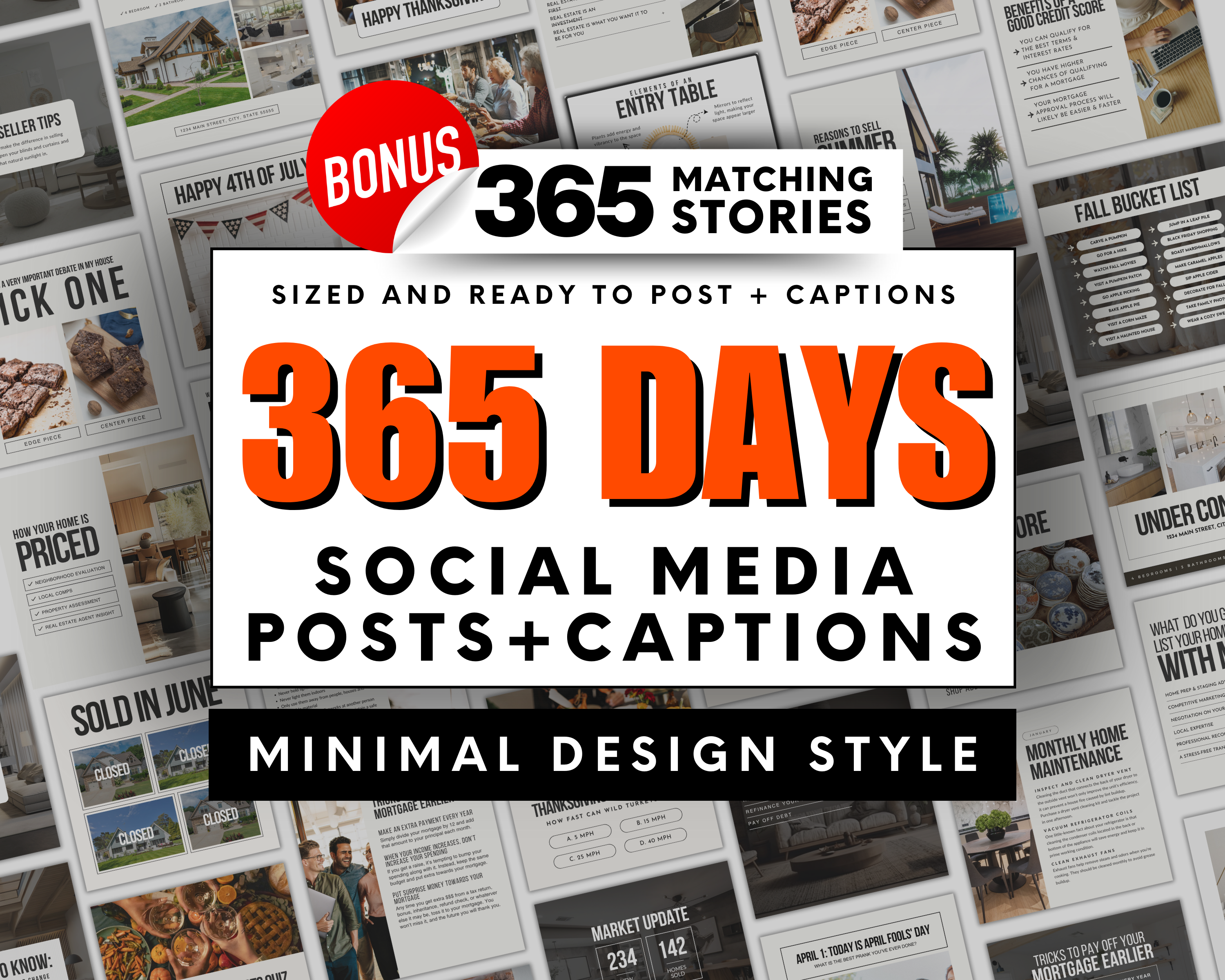 MINIMAL Social Media Posts - 1 Yr Bundle