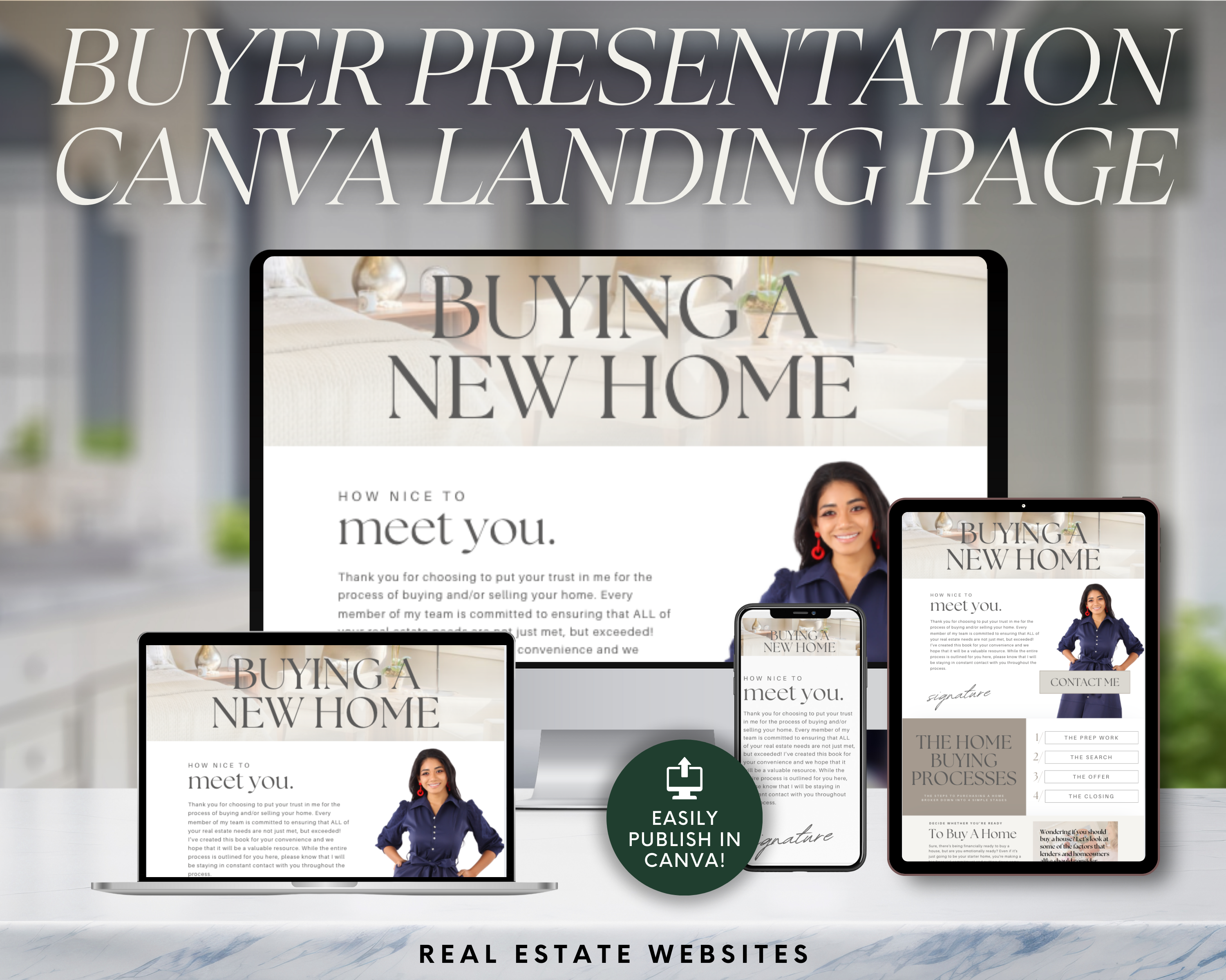 Home Buyer Presentation Canva Landing Pages - Peaceful Design Style