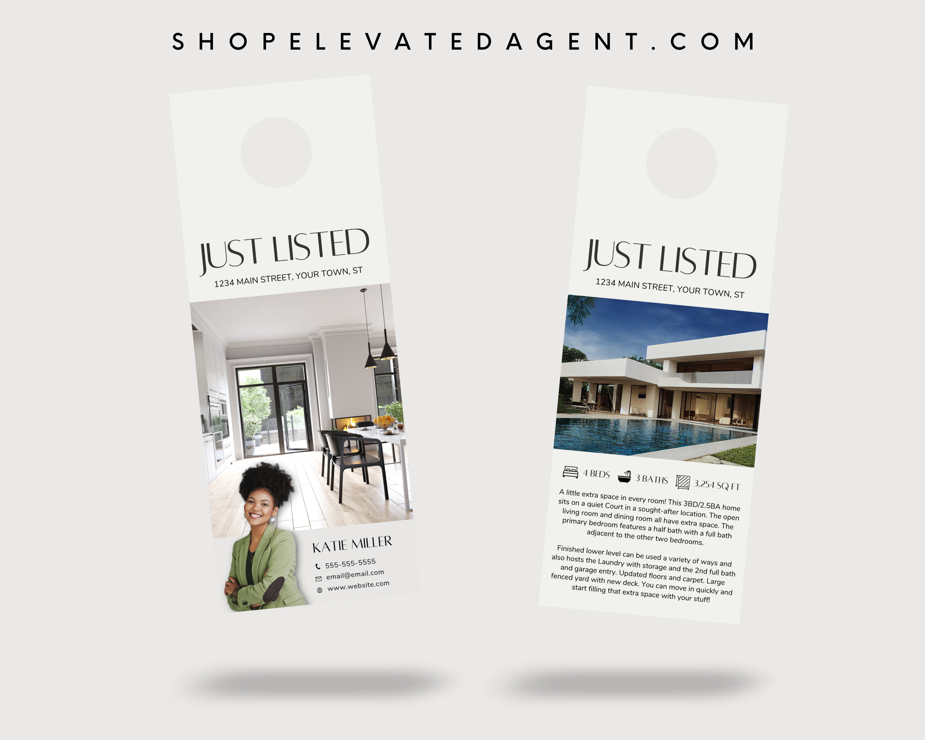 Just Listed Door Hanger Template For Real Estate Just Sold Door Hanger for Realtor Neighborhood Flyer Real Estate Door Knocking Template Real Estate Template