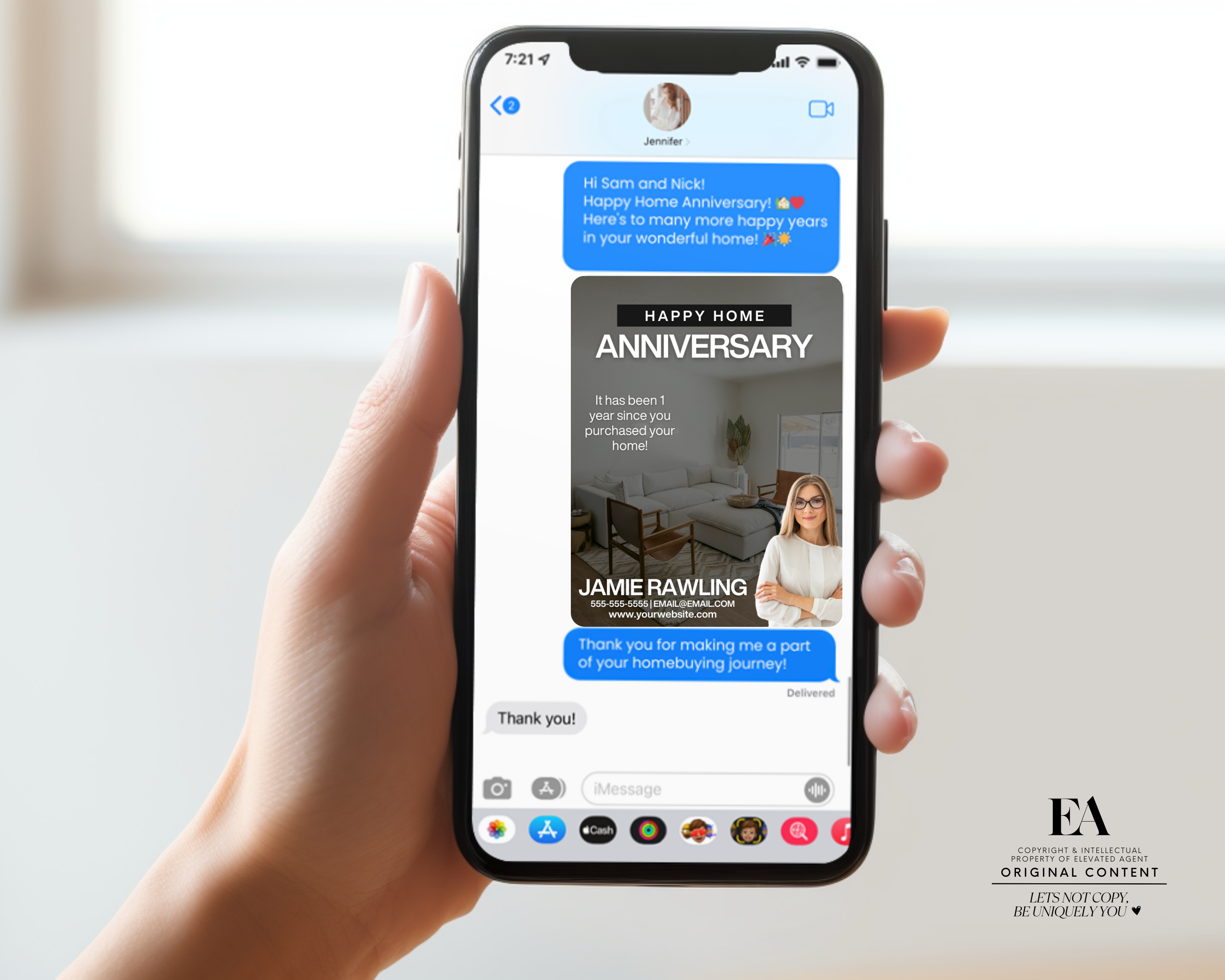 Home Anniversary Text Message, Realtor Marketing, Real Estate Template, Text Message Template, Real Estate Anniversary, Realtor Flyer