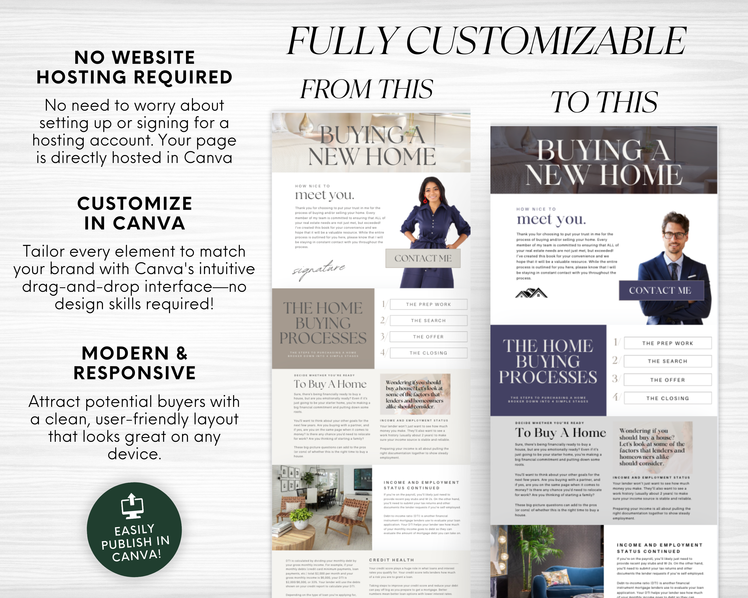 Home Buyer Presentation Canva Landing Pages - Peaceful Design Style