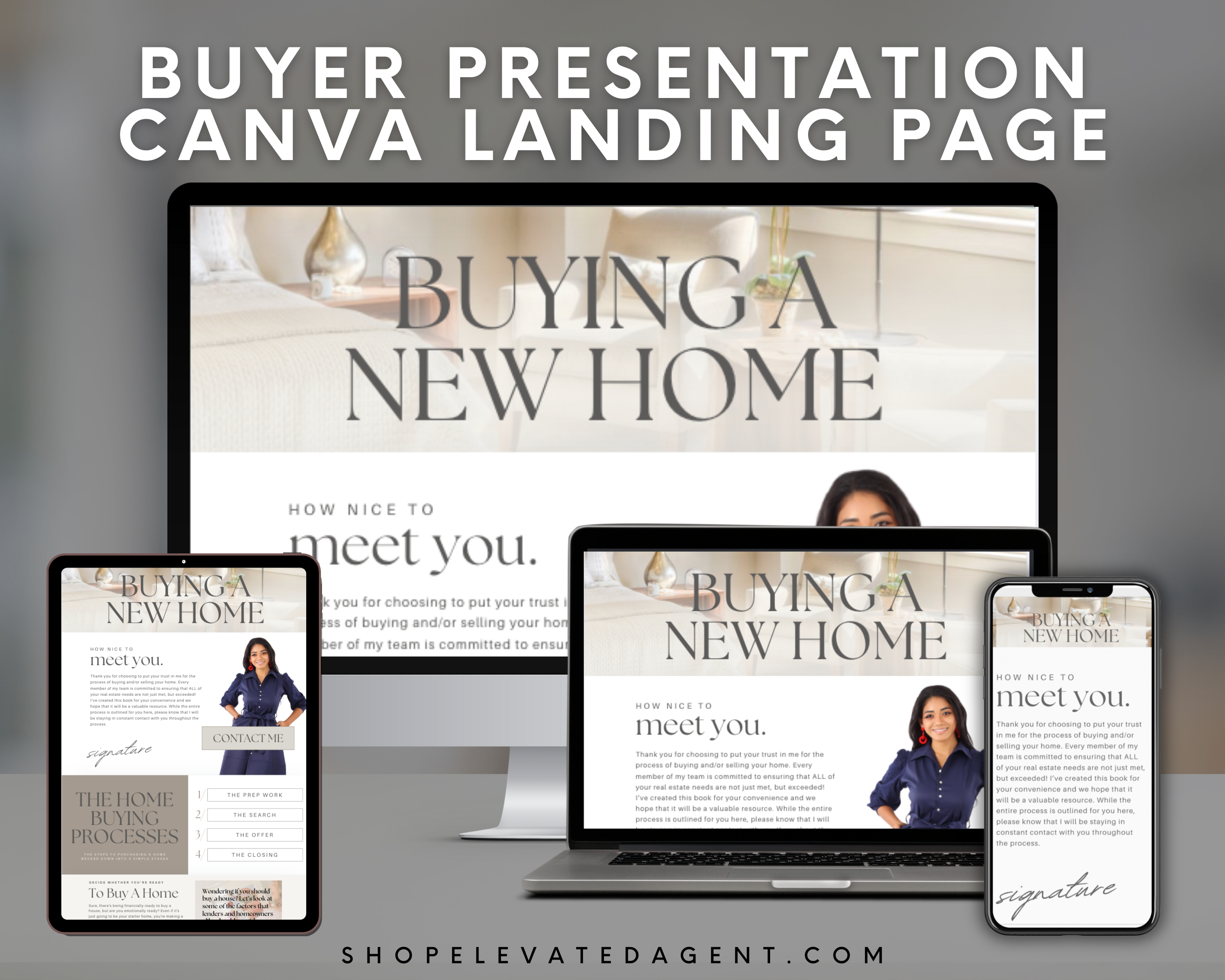 Home Buyer Presentation Canva Landing Pages - Peaceful Design Style